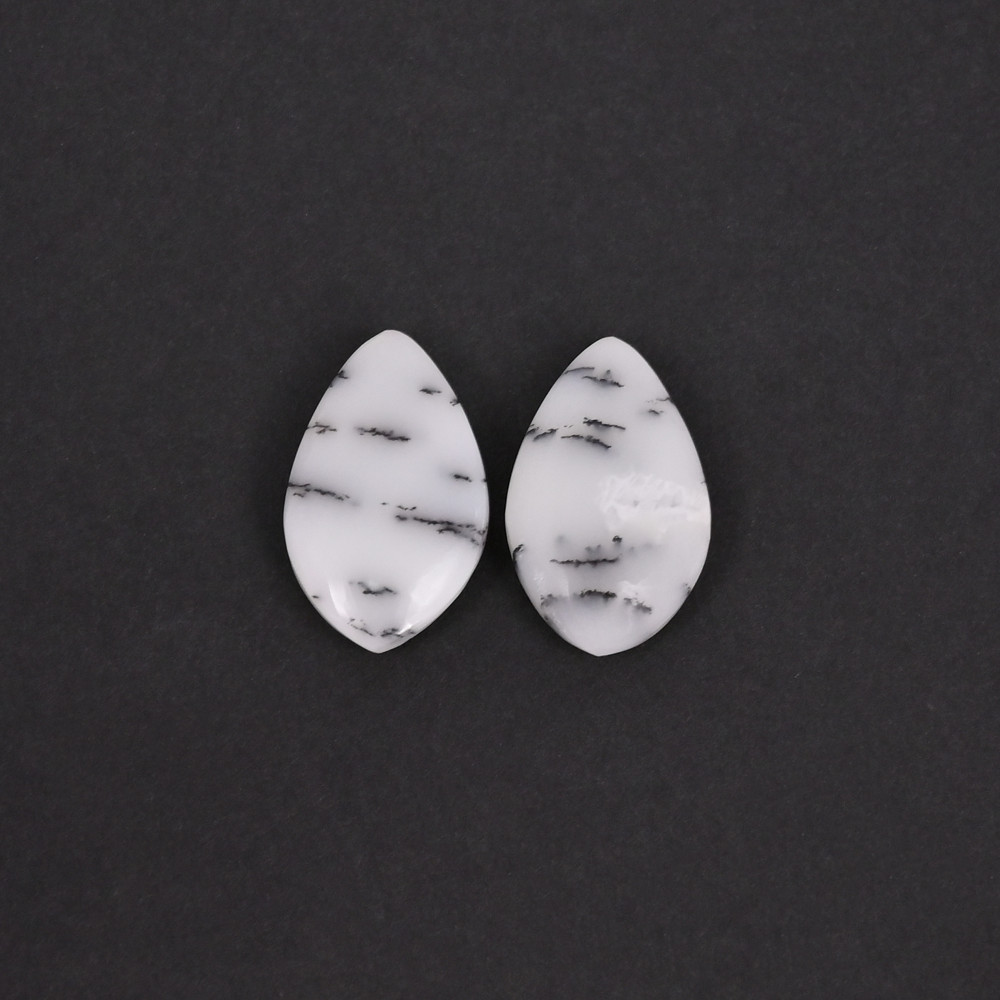 Image of Natural Dendritic Opal 14.2 Carat (1 Pair Weight)  20x12mm Fancy Shape Loose Gemstone