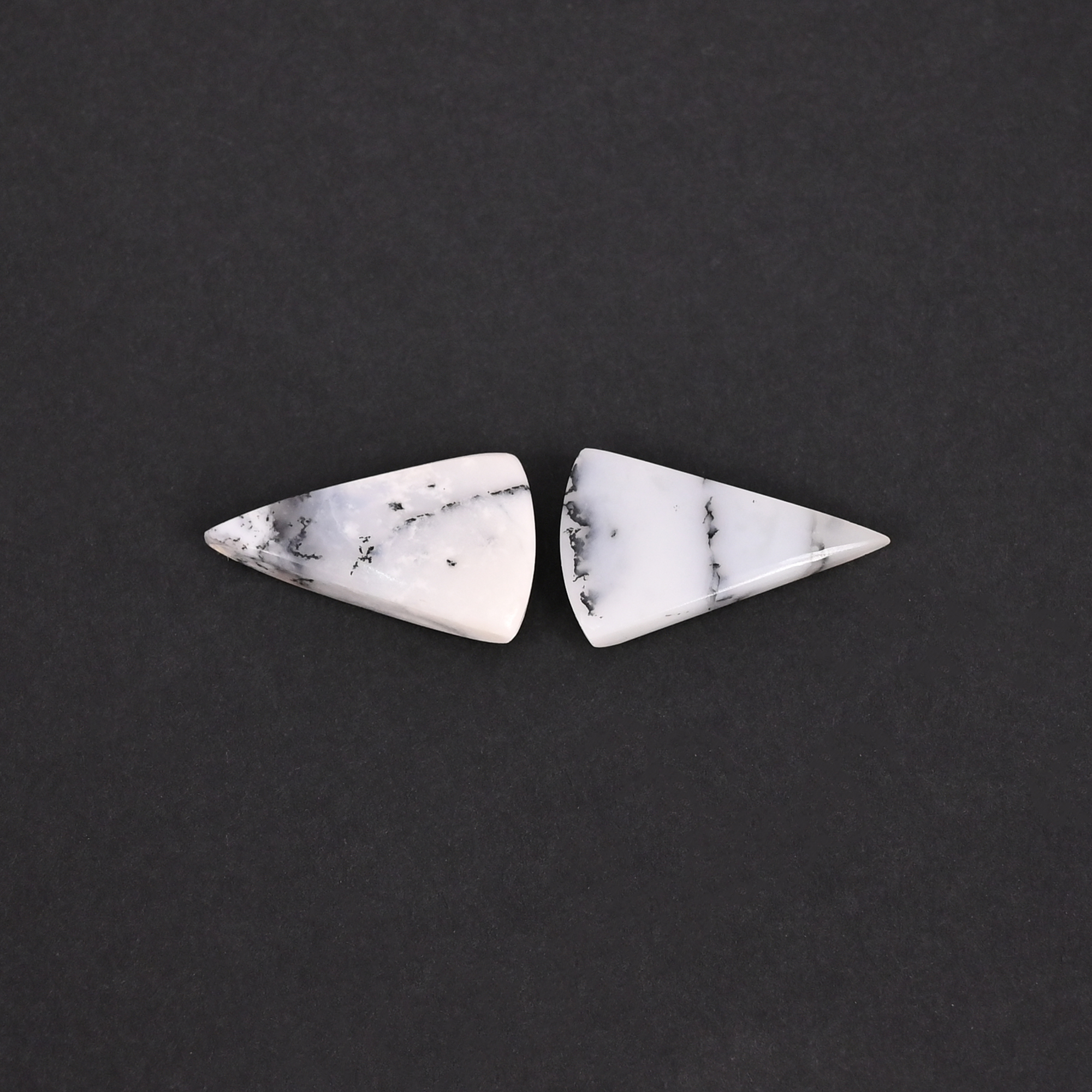 Natural Dendritic Opal 130 Carat 1 Pair Weight  20x12mm Fancy Shape Loose Gemstone
