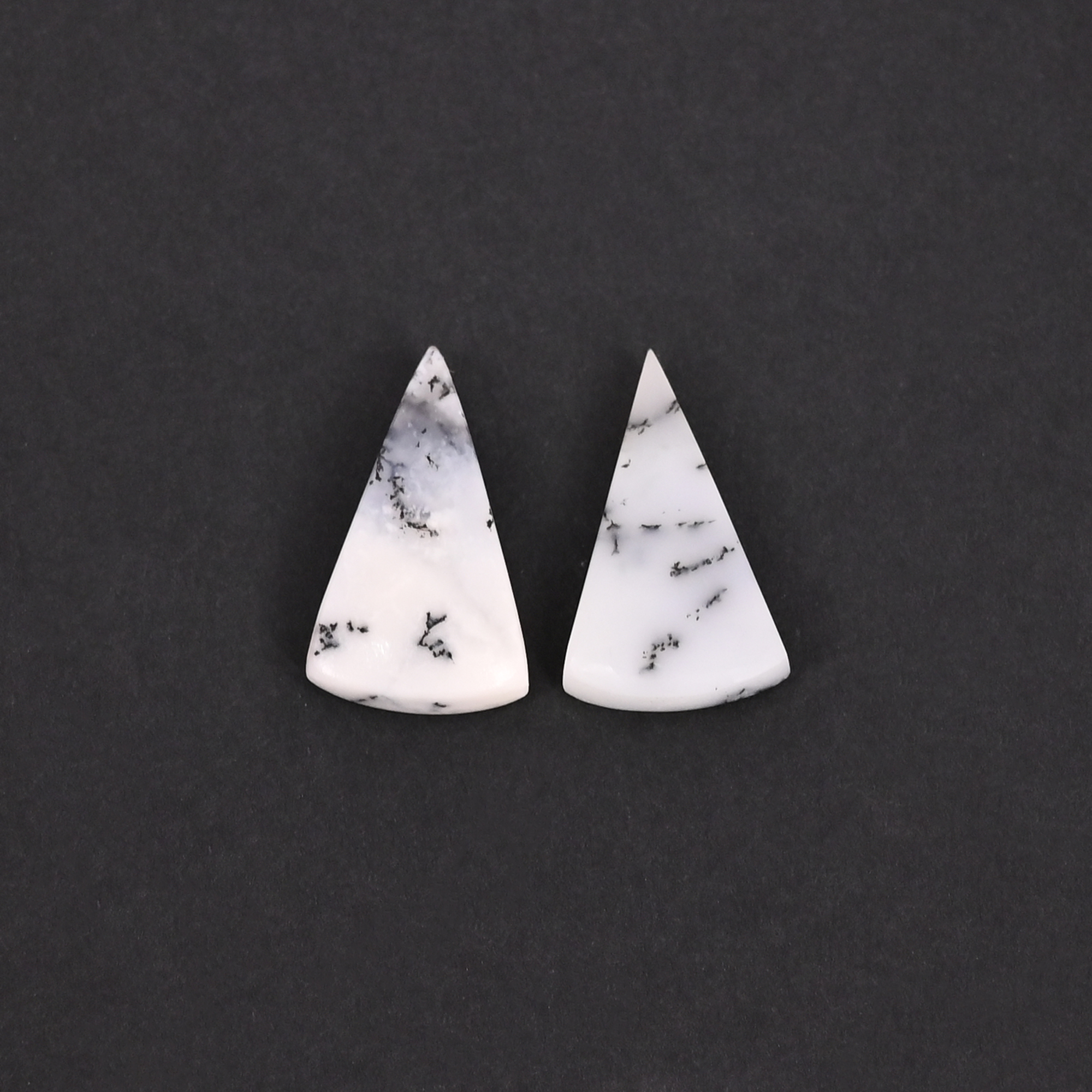 Natural Dendritic Opal 130 Carat 1 Pair Weight  20x12mm Fancy Shape Loose Gemstone