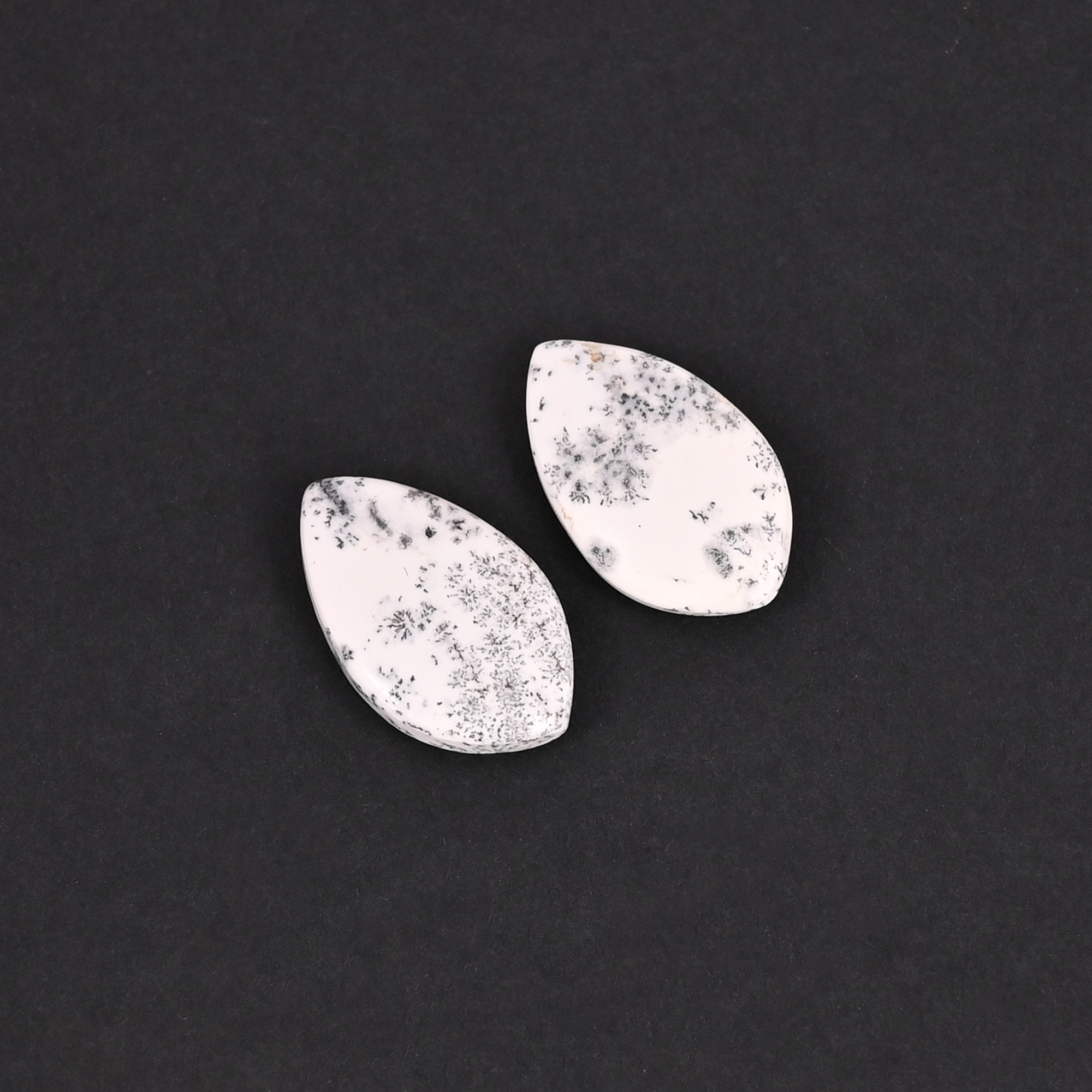 Natural Dendritic Opal 141 Carat 1 Pair Weight 20x12mm Fancy Shape Loose Gemstone
