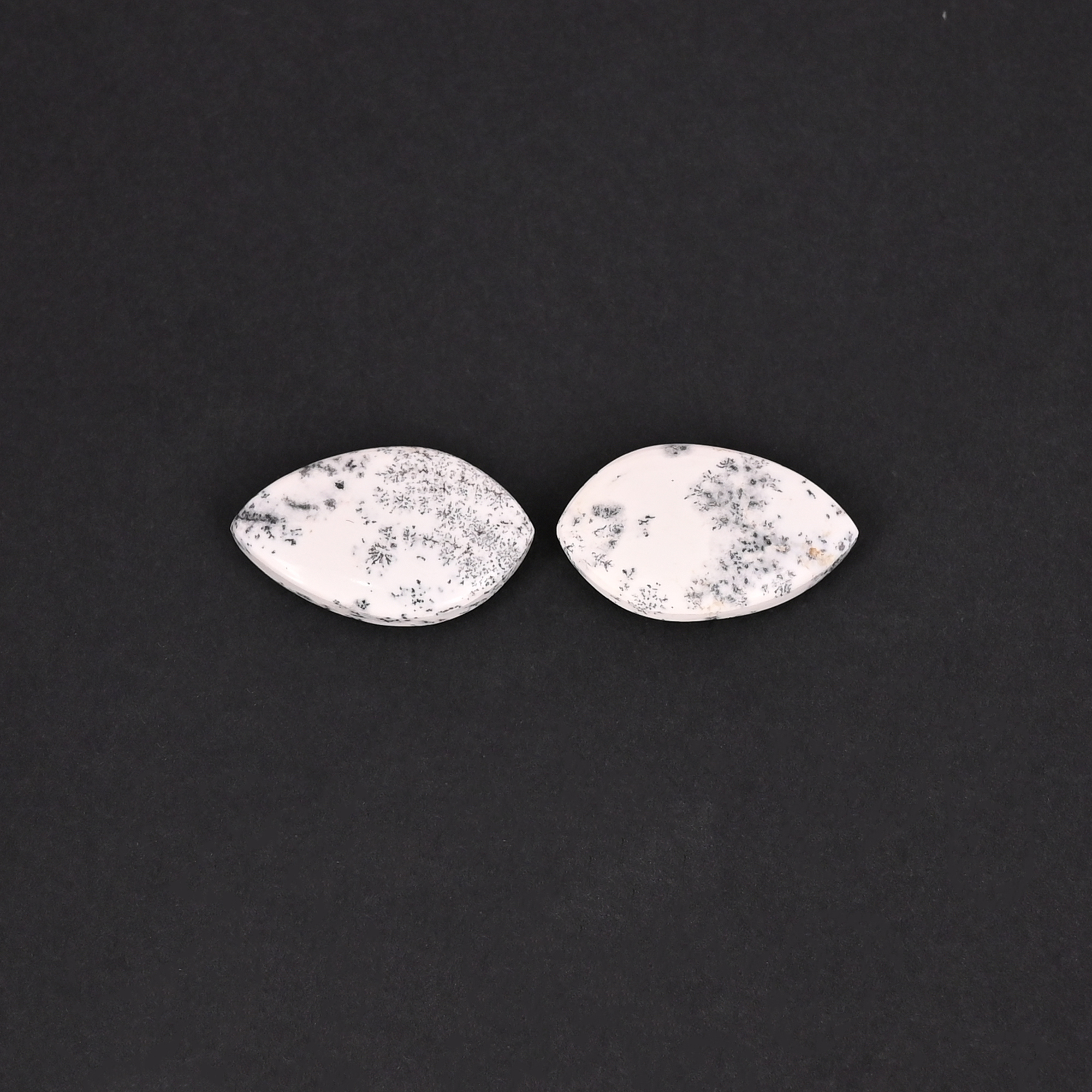 Natural Dendritic Opal 141 Carat 1 Pair Weight 20x12mm Fancy Shape Loose Gemstone