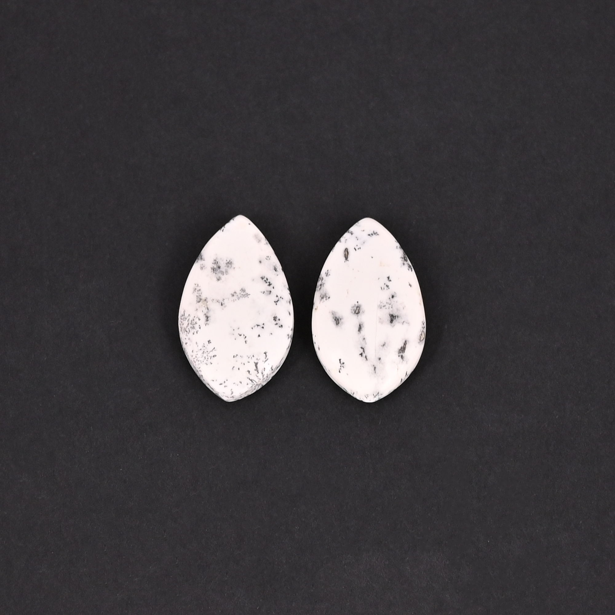 Natural Dendritic Opal 141 Carat 1 Pair Weight 20x12mm Fancy Shape Loose Gemstone