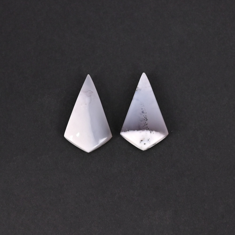 Image of Natural Dendritic Opal 13.2 Carat (1 Pair Weight)  20x12mm Kite Shape Loose Gemstone
