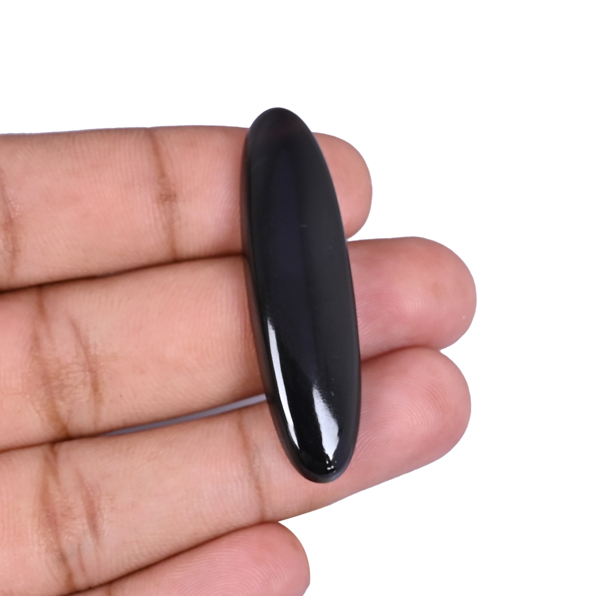 Natural Black Onyx 265 Carat 45x12mm Oval Shape Loose Gemstone
