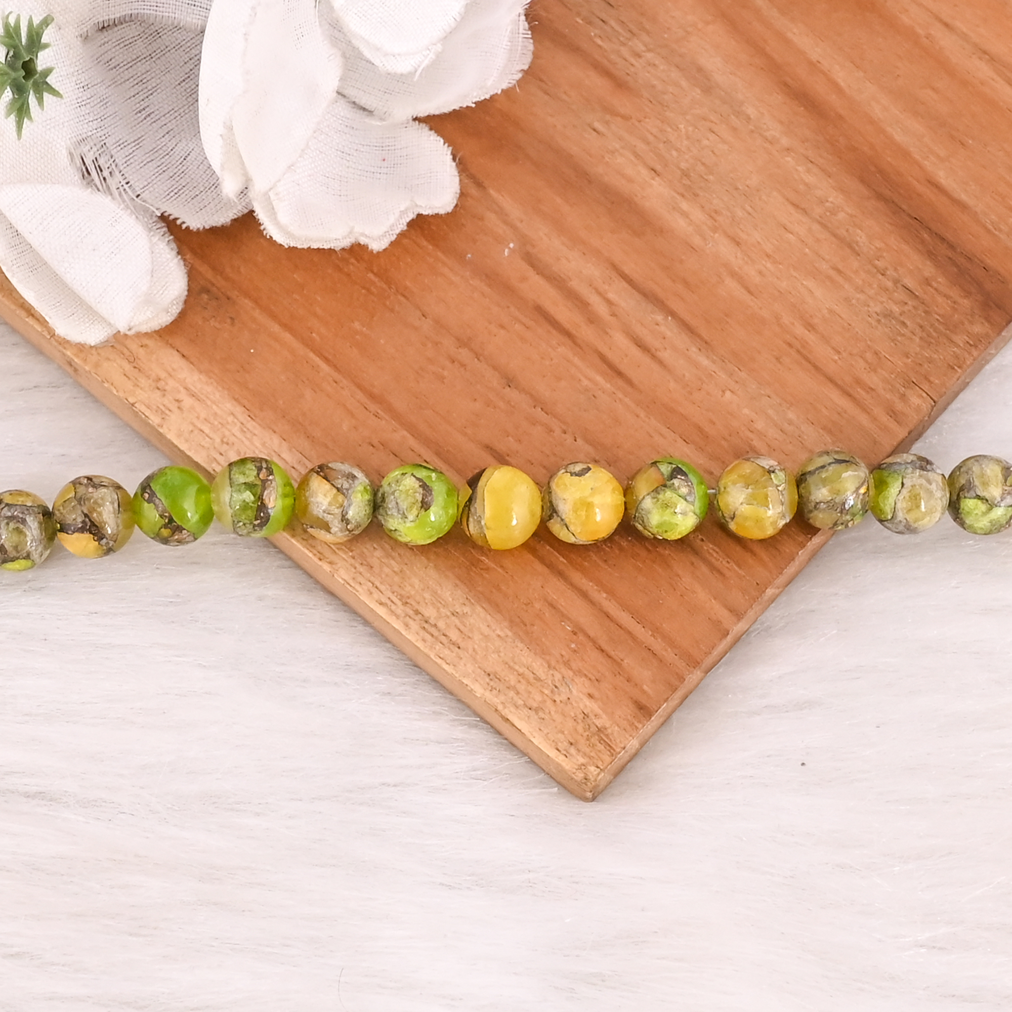 Natural Peridot Copper Beads 925 Sterling Silver Bracelet Handmade Gemstone Jewelry for Unisex