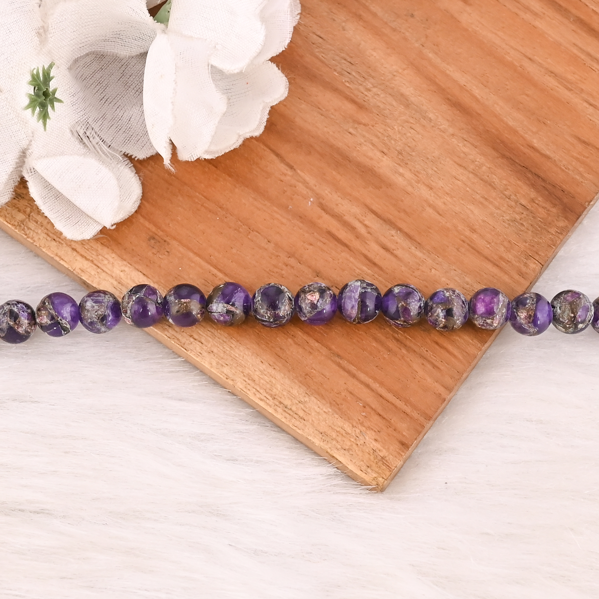 Natural Purple Amethyst Copper Beads 925 Sterling Silver Bracelet Handmade Gemstone Jewelry for Unisex