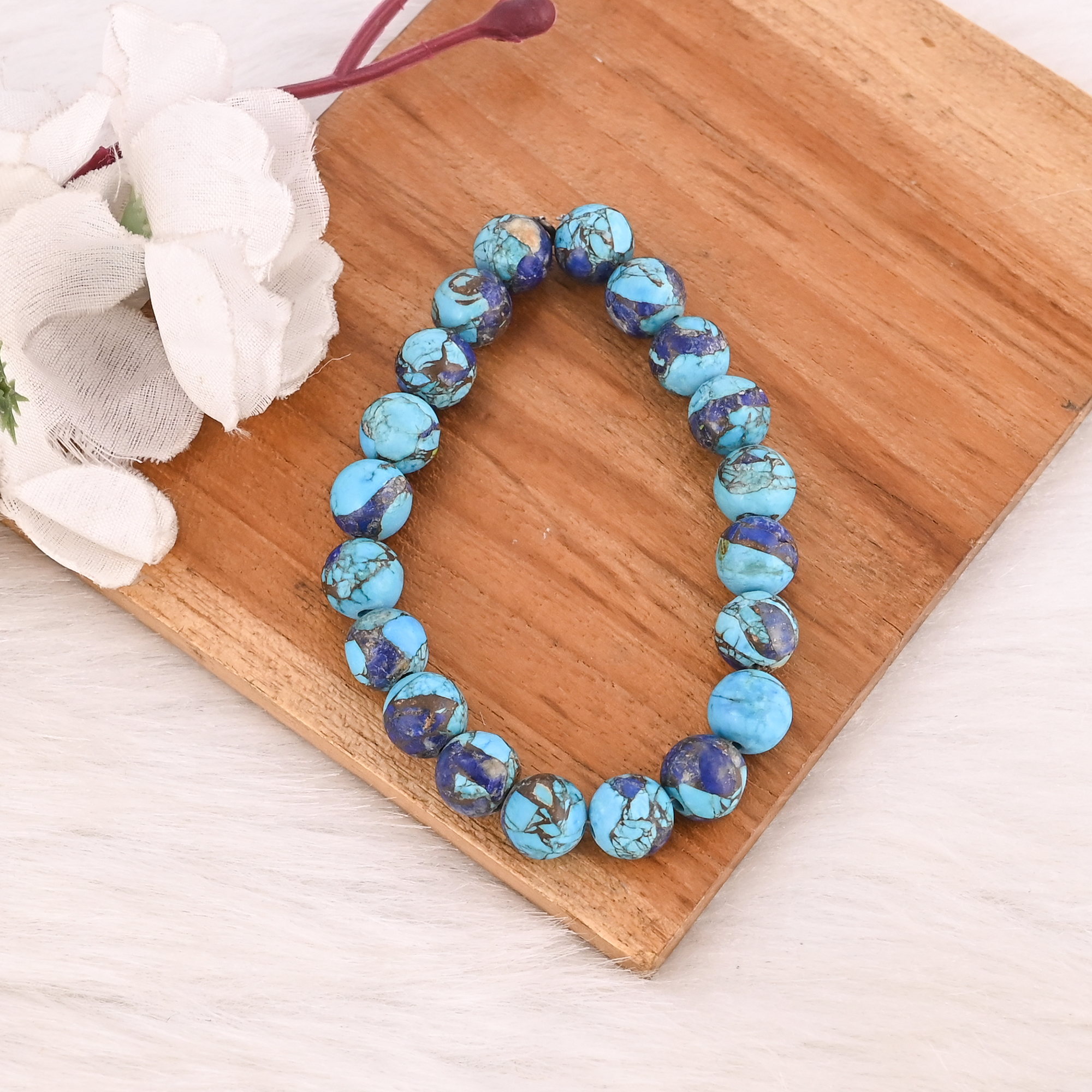 Natural Turquoise  Purple Amethyst Copper Gemstone 925 Sterling Silver Bracelet for Women Handmade Jewelry for Unisex