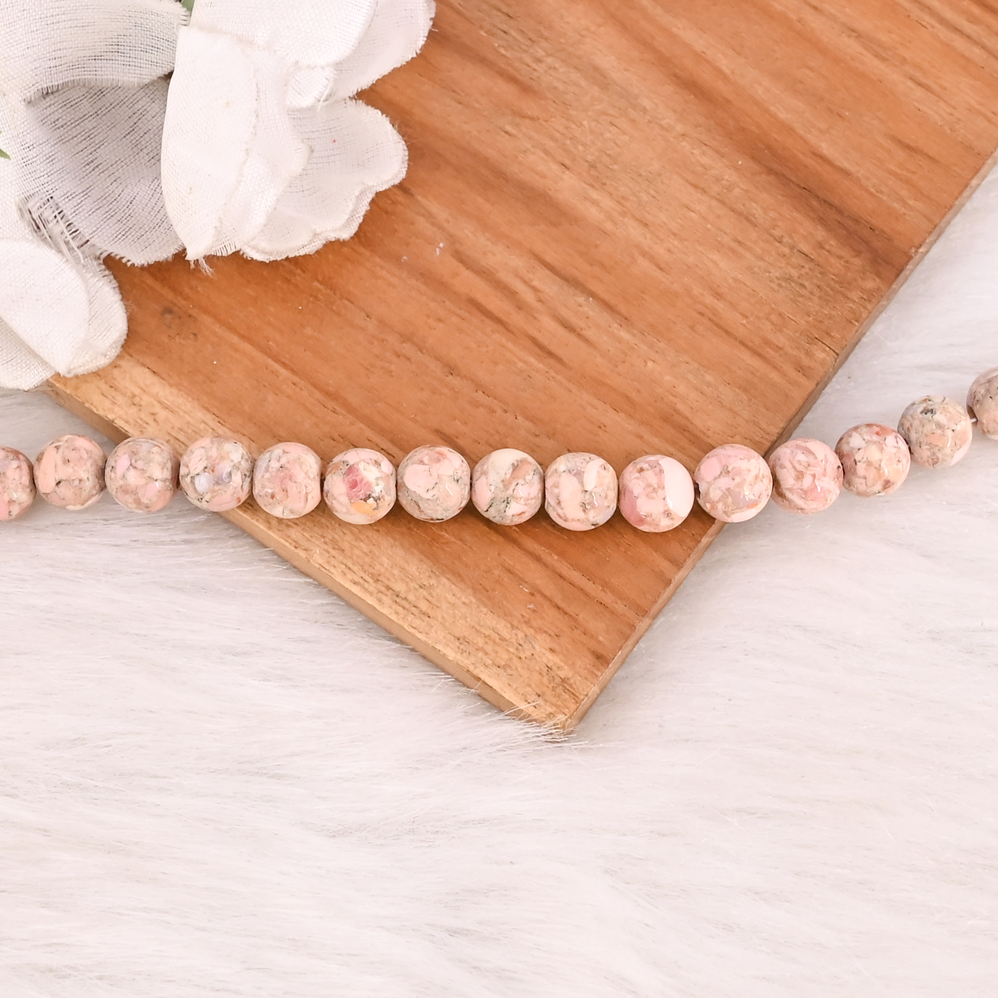 Natural Thulite Copper Beads 925 Sterling Silver Bracelet Handmade Gemstone Jewelry
