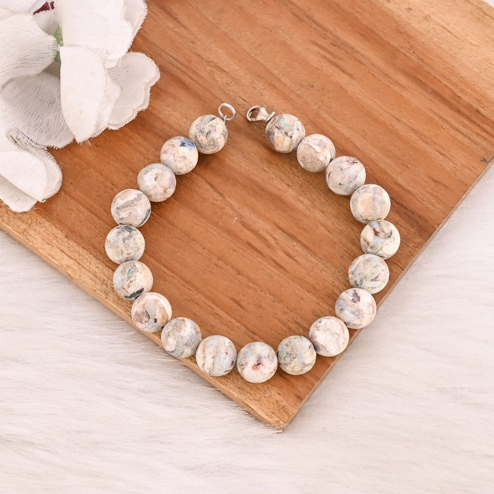 Image of Natural Ethiopian Sterling Silver Beads Trendy Wedding Party Gift Bracelet