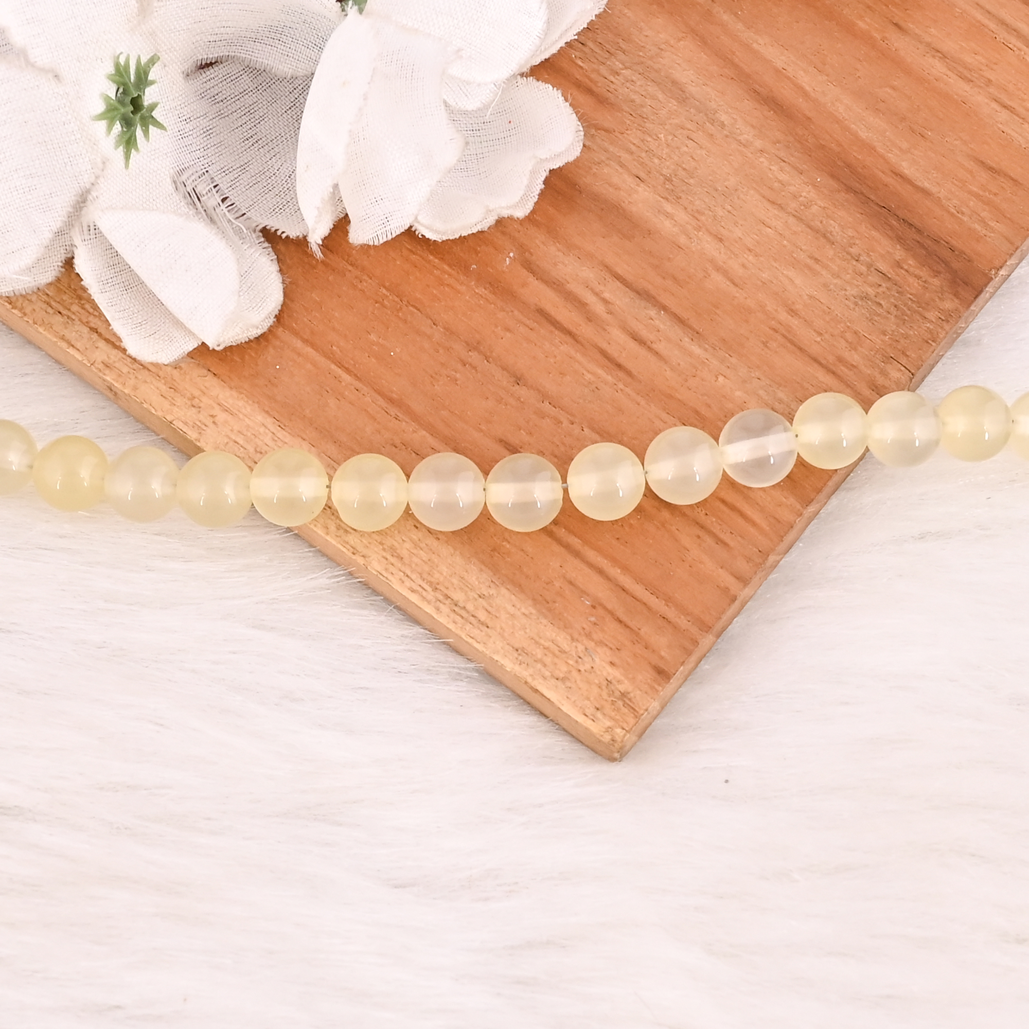 Natural Lemon Quartz Beads 925 Sterling Silver Bracelet Handmade Gemstone Jewelry for Unisex