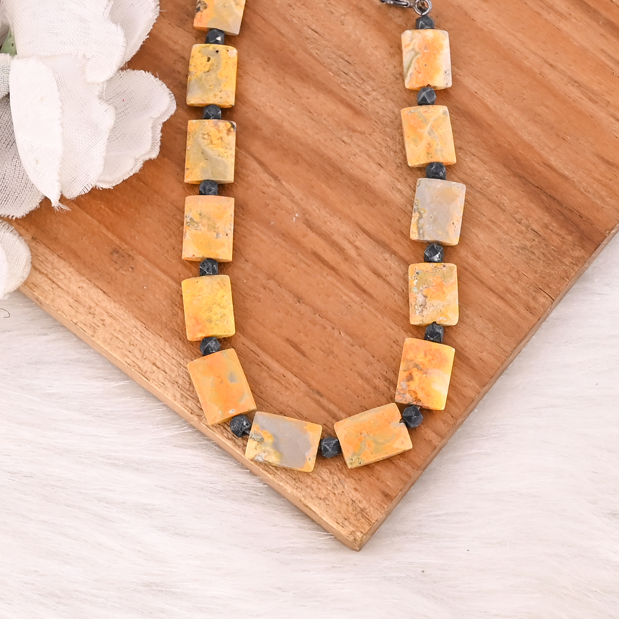 Natural Bumble Bee Jasper  Pyrite Gemstone Bracelet Handmade Beaded Jewelry for Unisex