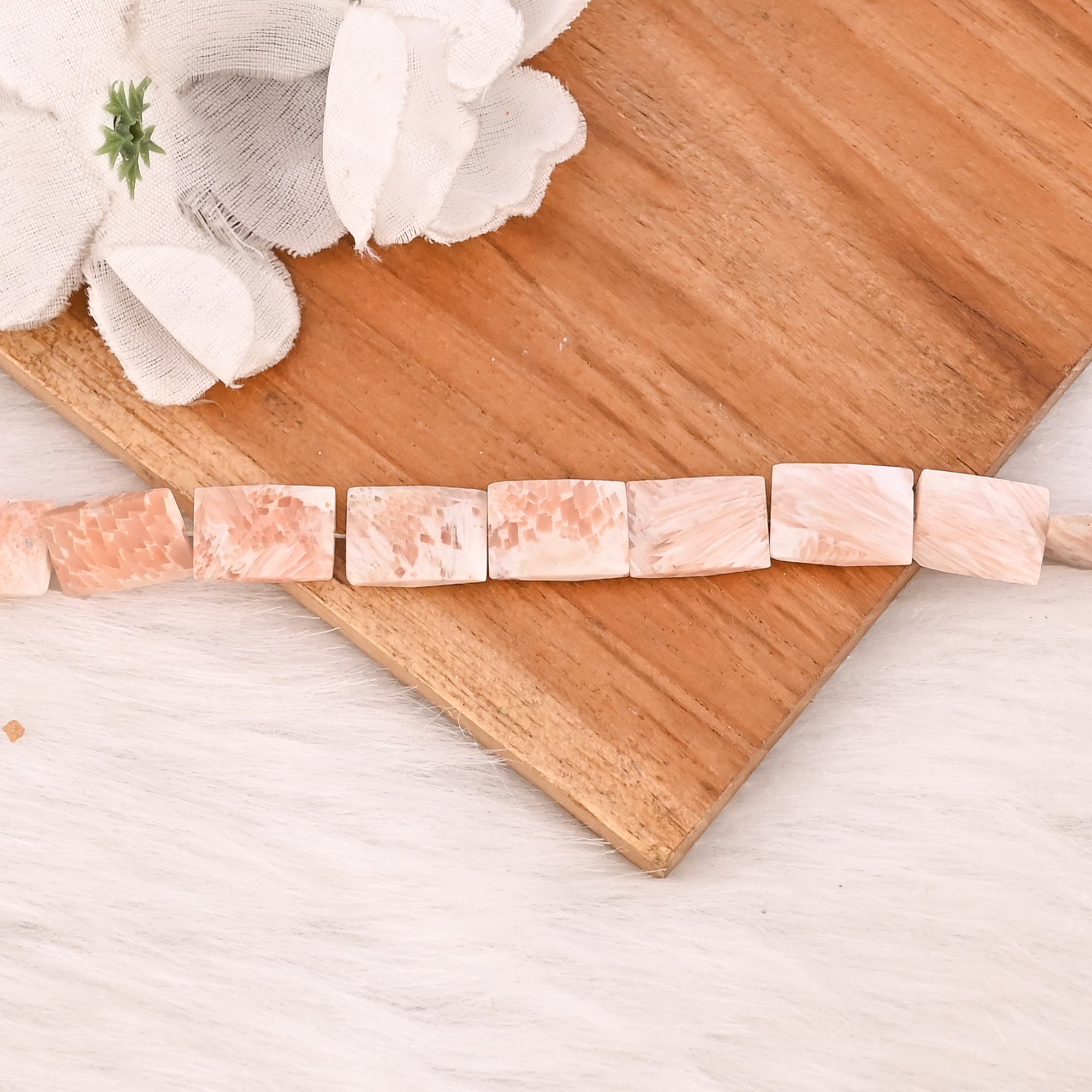 Natural Scolecite Gemstone 925 Sterling Silver Bracelet Handmade Jewelry for Unisex