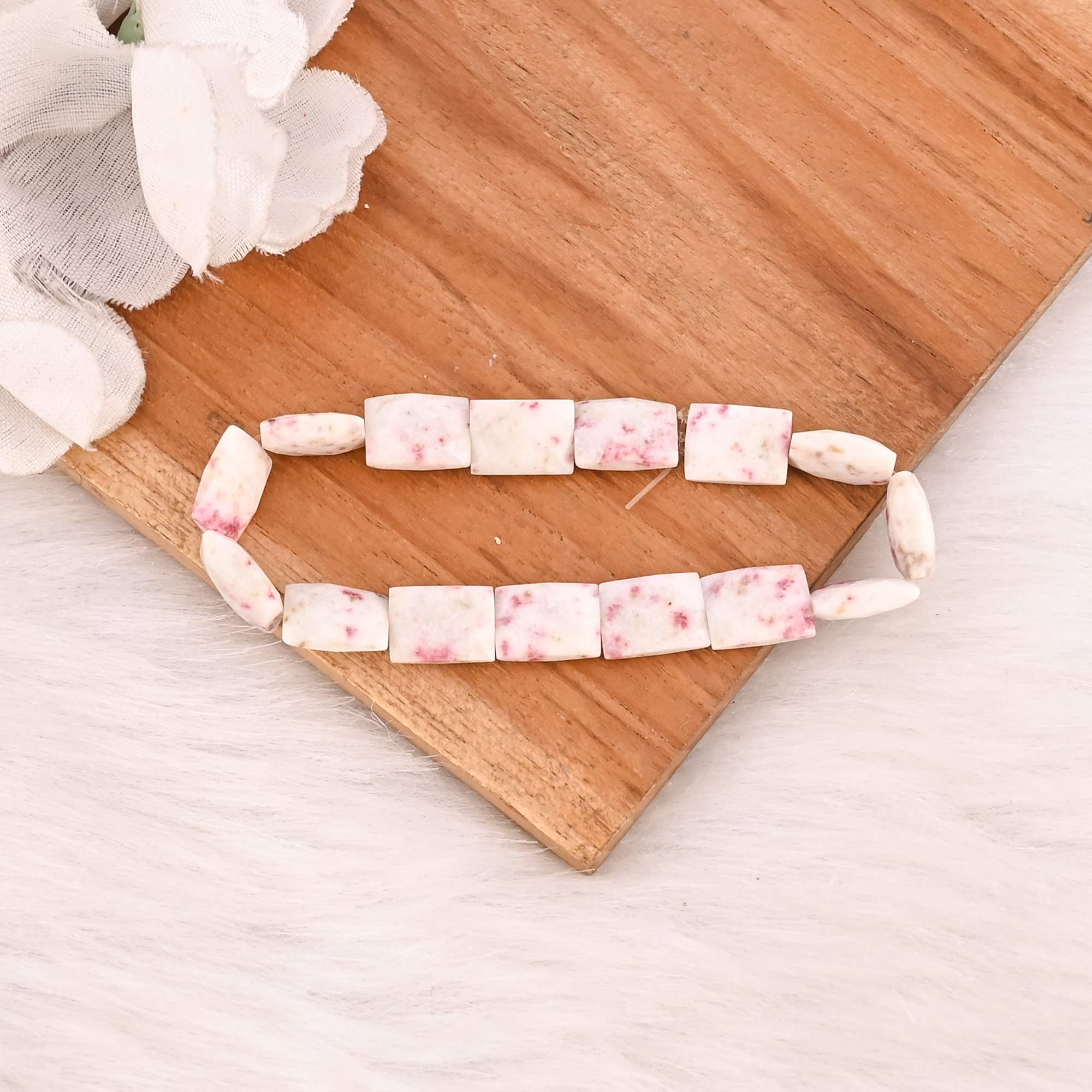 Natural Cinnabar Gemstone Stretch Bracelet Faceted Rectangle Crystal Beads Wholesale Jewelry