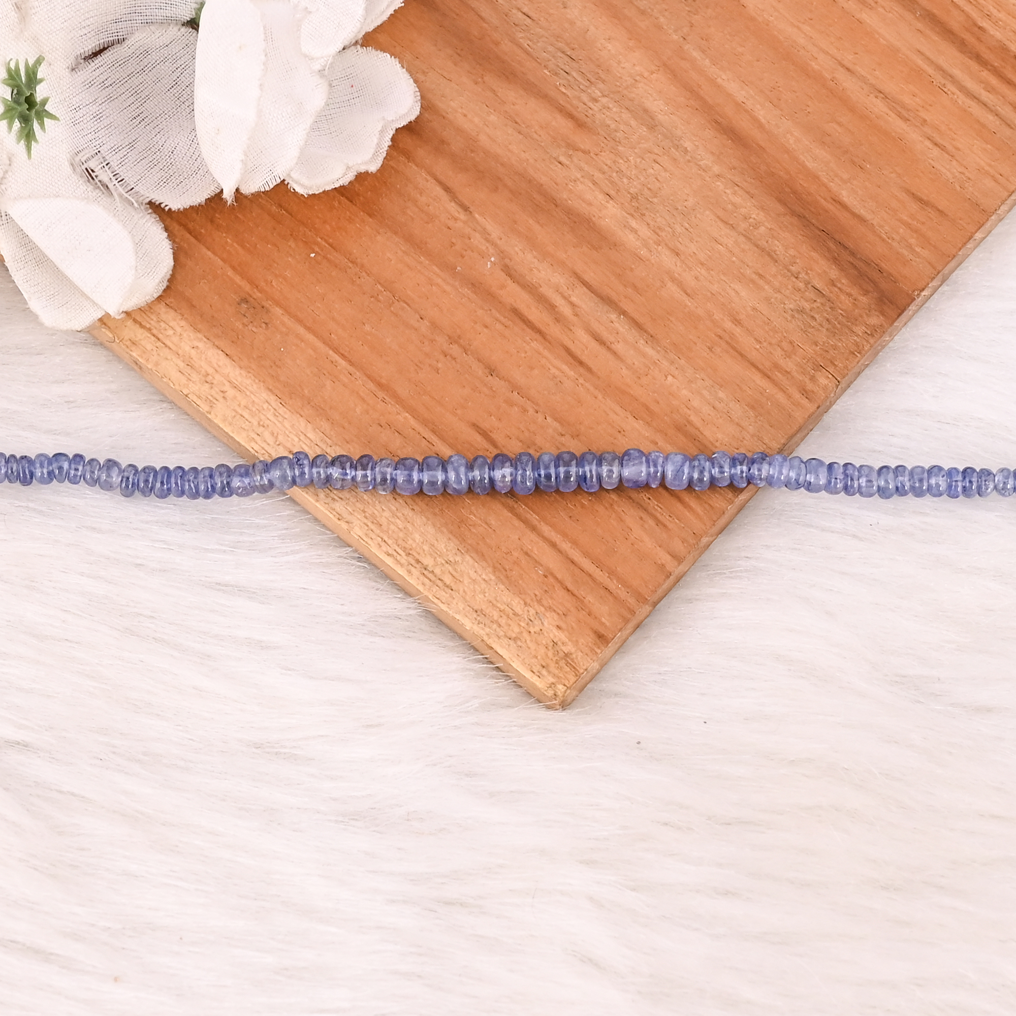 Natural Tanzanite Gemstone Beaded Necklace in 925 Sterling Silver Handmade Jewelry for Unisex