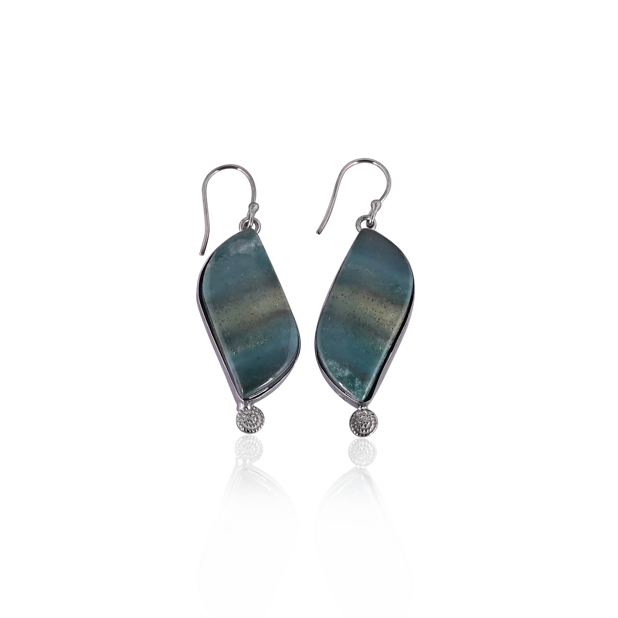 Blood Agate Gemstone Black Ruthenium Brass Handmade Dangle Designer Trendy Earring Jewelry