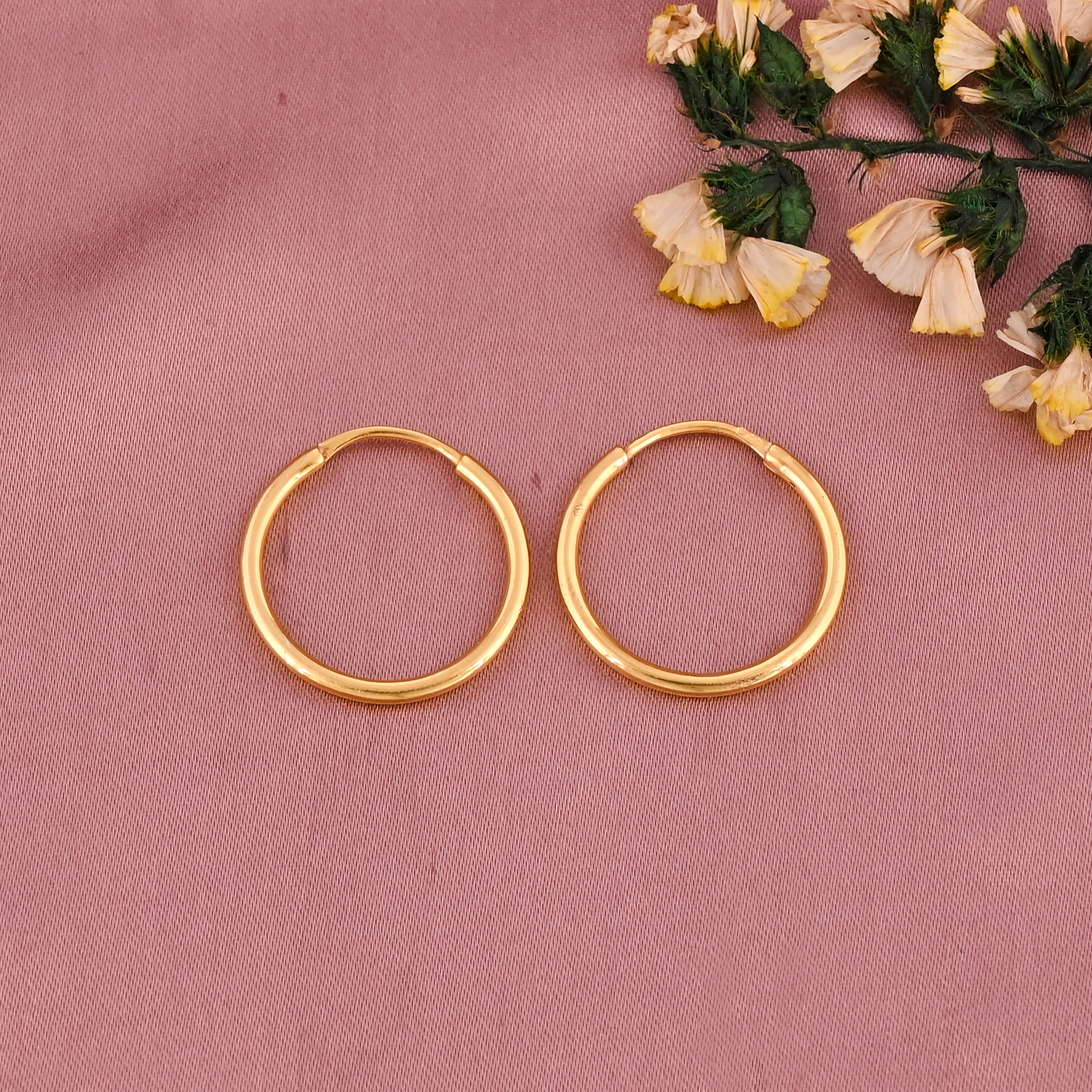 925 Silver Gold Plated Hoop Earrings