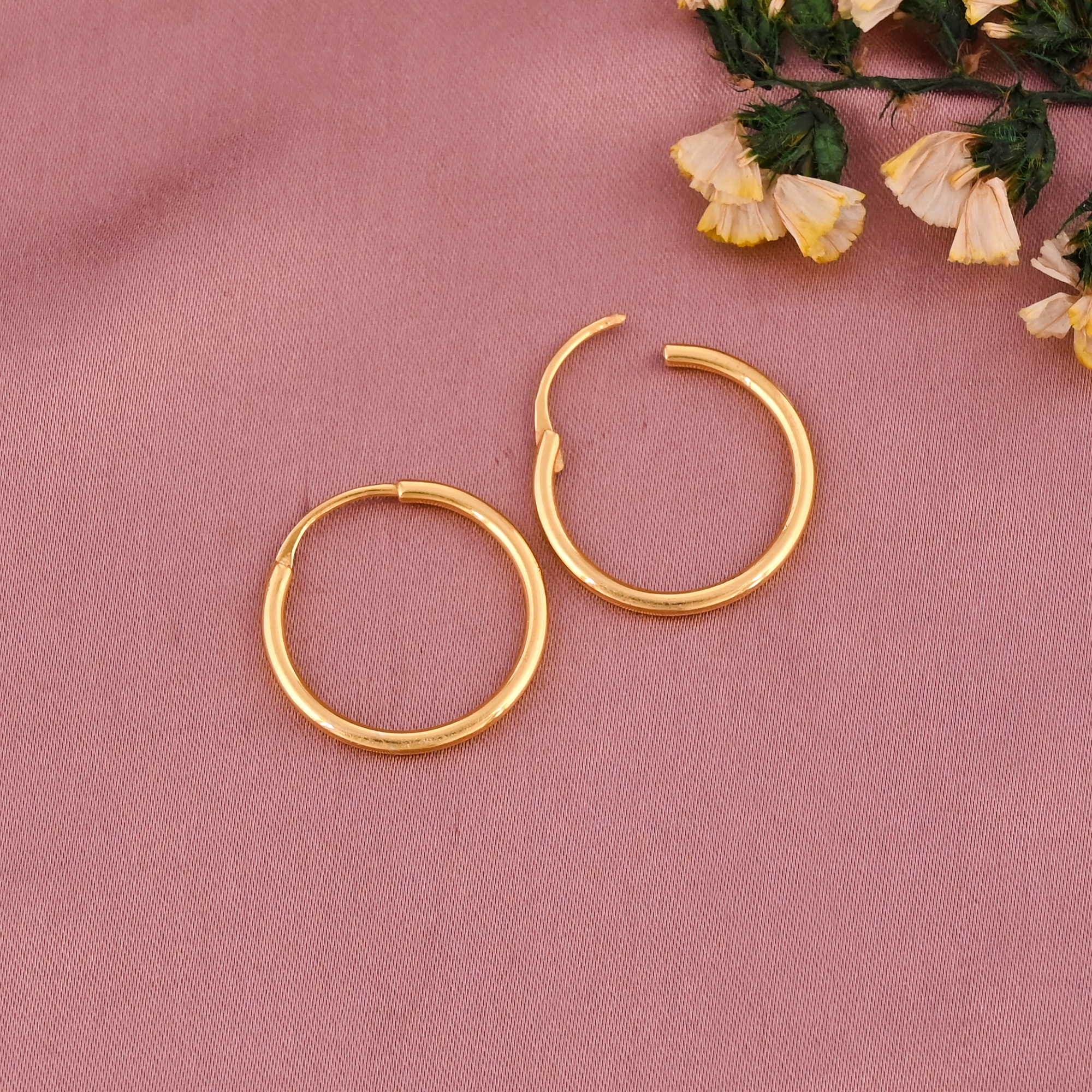 925 Silver Gold Plated Hoop Earrings