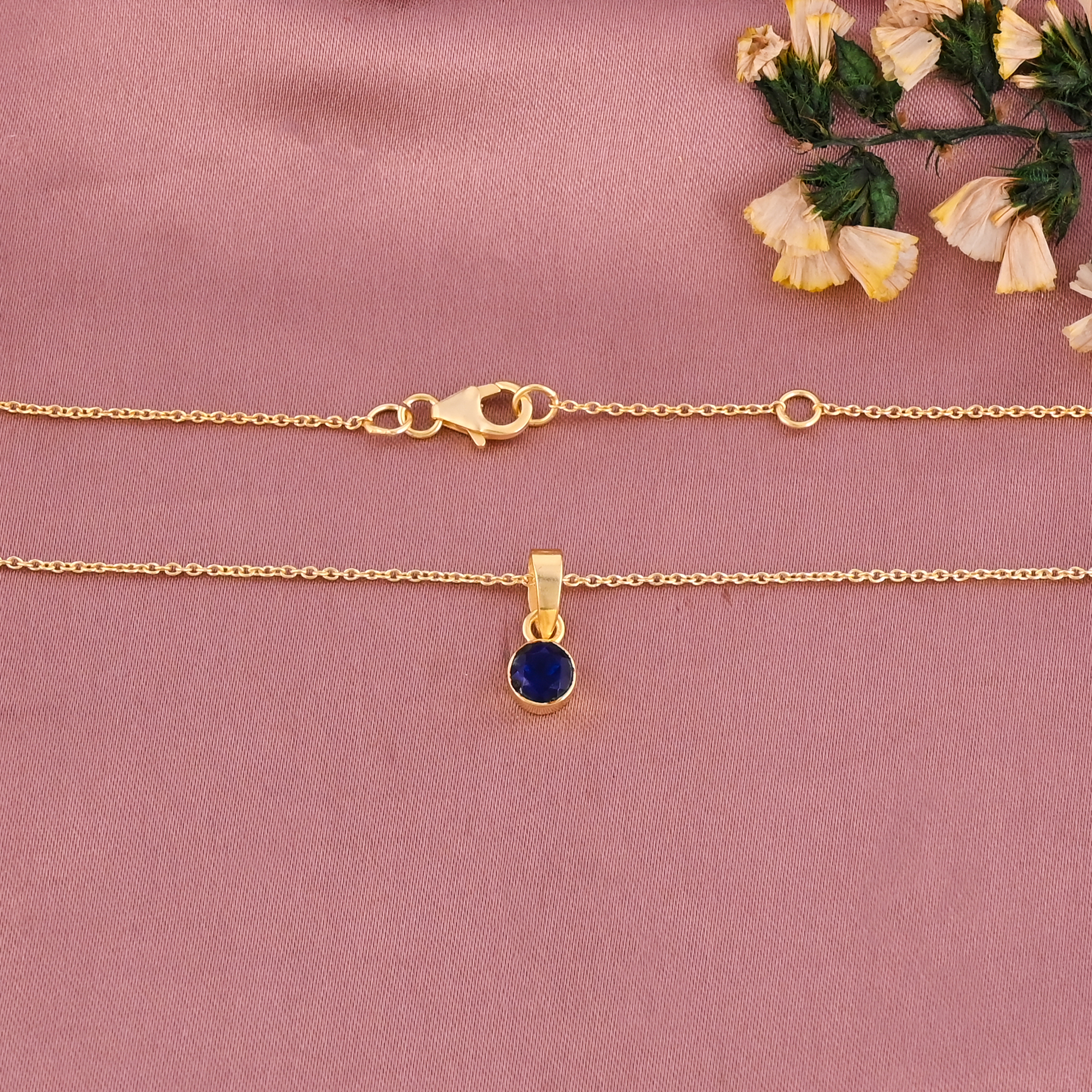 Ink Blue Hydro Gemstone 925 Sterling Silver Pendant Necklace for Women