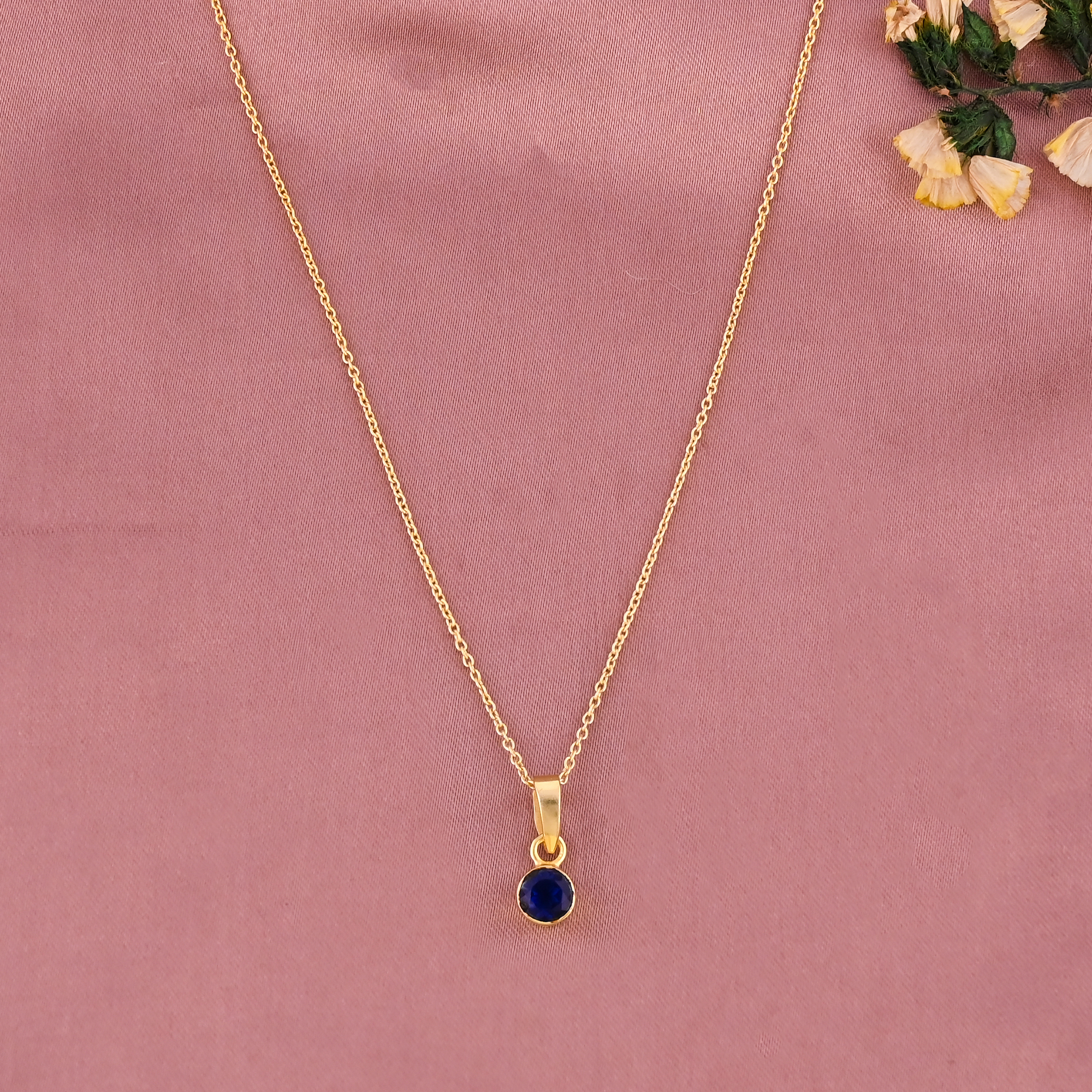 Ink Blue Hydro Gemstone 925 Sterling Silver Pendant Necklace for Women