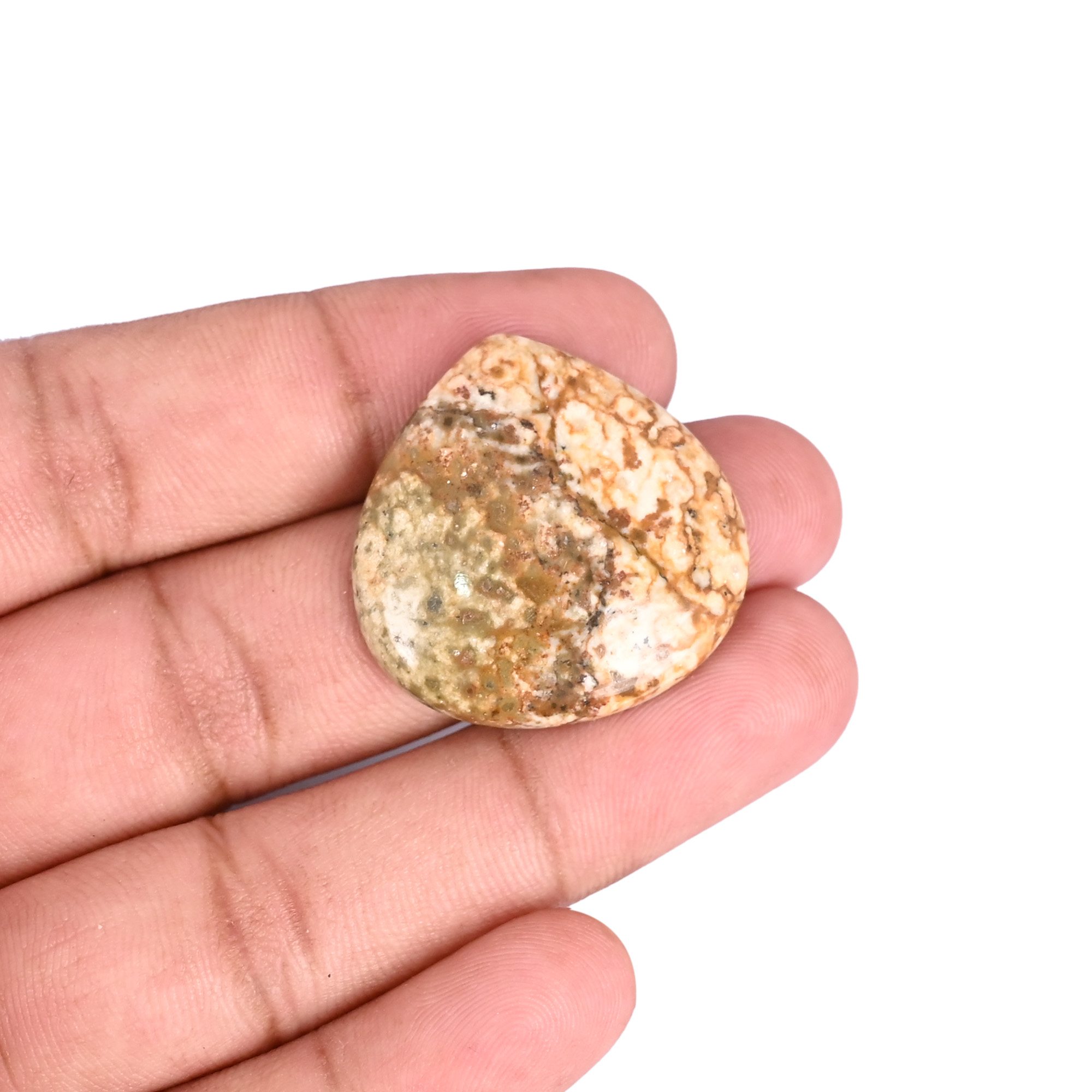 Frog Skin Jasper 359 Carat 29x29mm Heart Shape Loose Gemstone