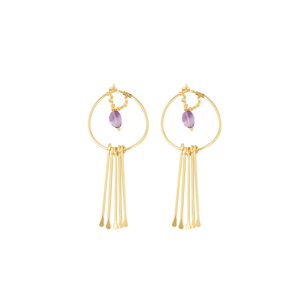 Image of Yellow Gold Plated Brass Handmade Designer Long Dangle Women Hoops Earring Gift For Her Statement Jewelry