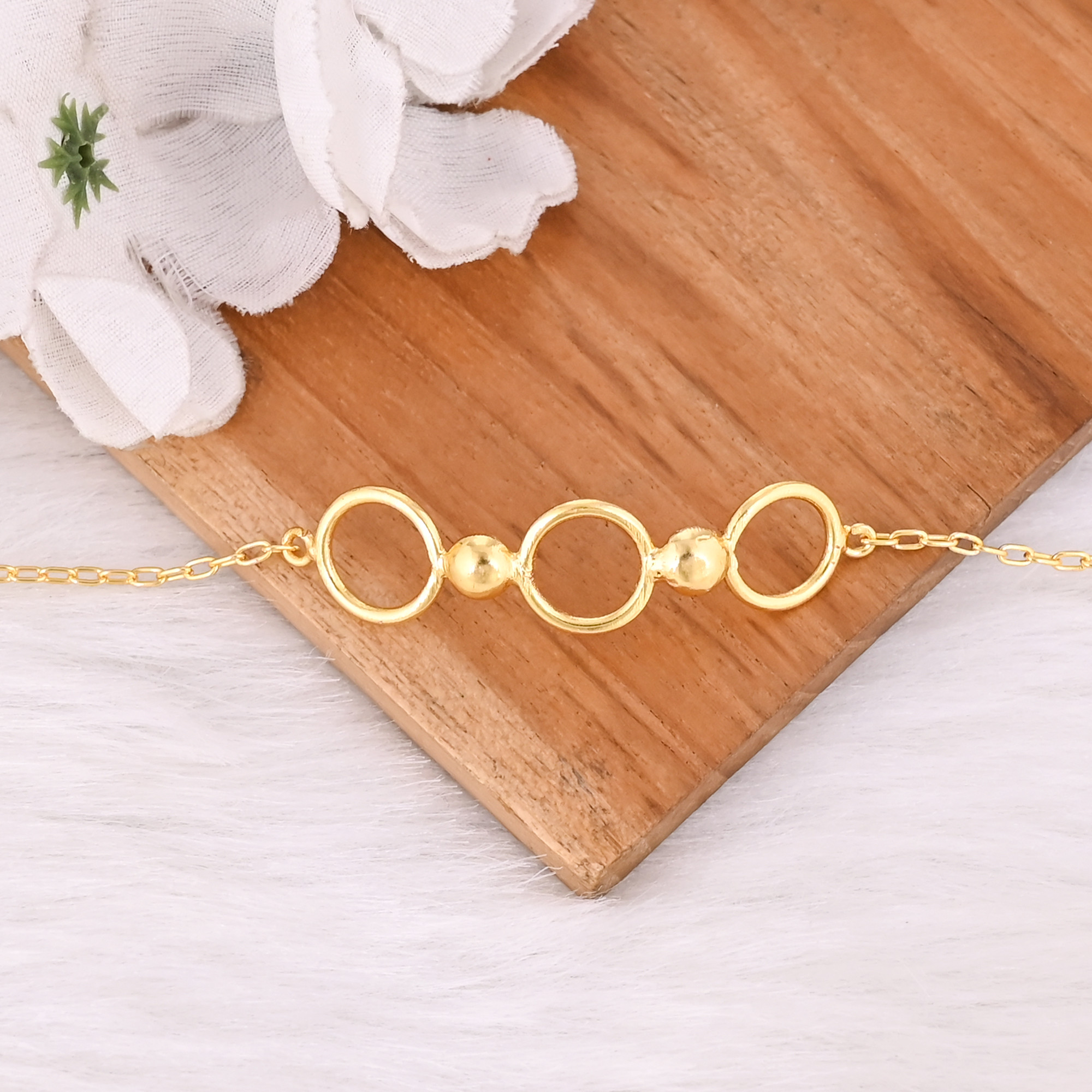 Yellow Gold Plated Brass Handmade Designer Unique Gift Women Bracelet Jewelry Custom Jewelry