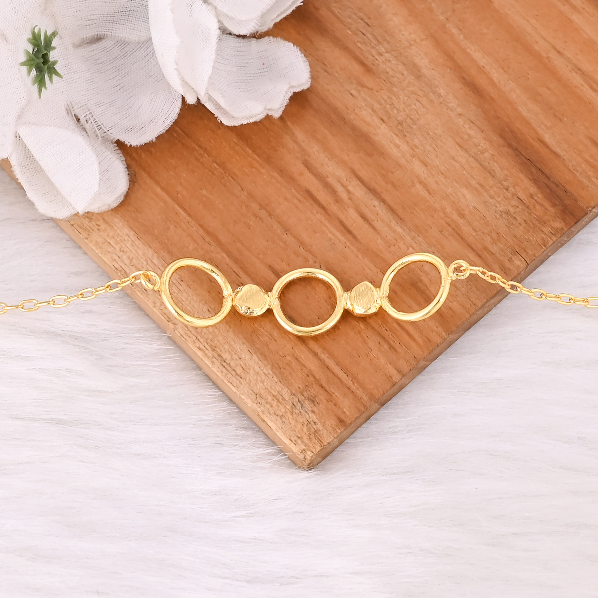Yellow Gold Plated Brass Handmade Designer Unique Gift Women Bracelet Jewelry Custom Jewelry