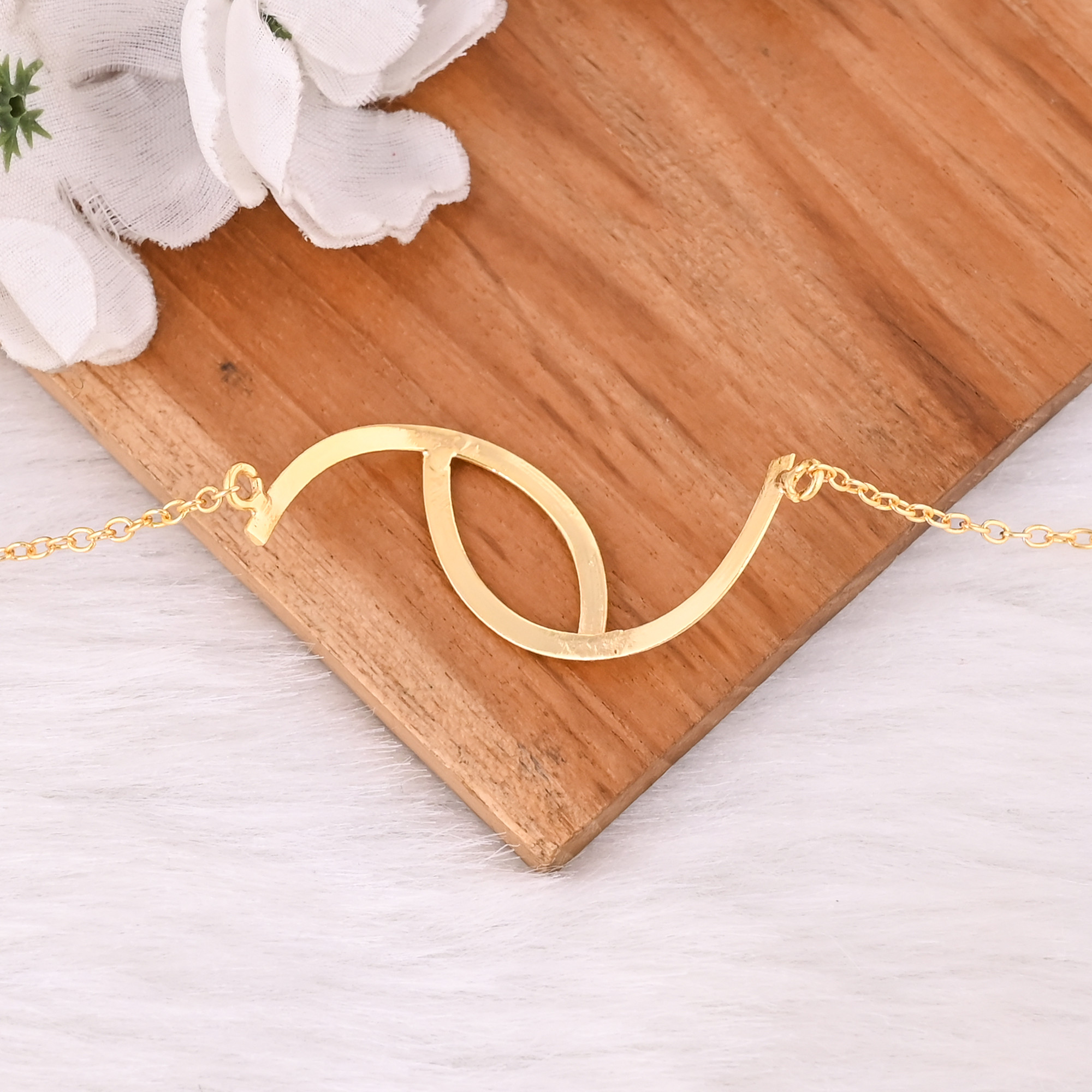 Yellow Gold-Plated Brass Boho Chic Dainty Bracelet Wedding Engagement Gift Jewelry