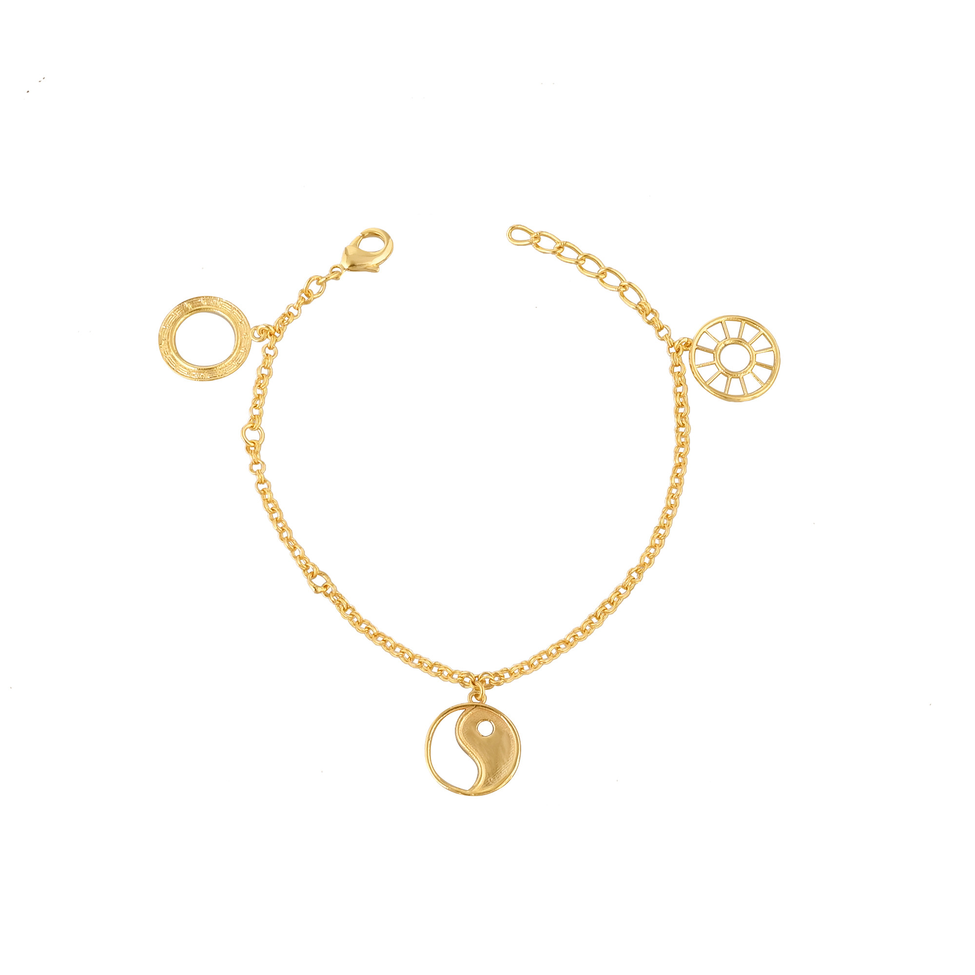 Yellow Gold Plated Brass Handmade Designer Unique Gift Women Bracelet Jewelry Wholesale Jewelry