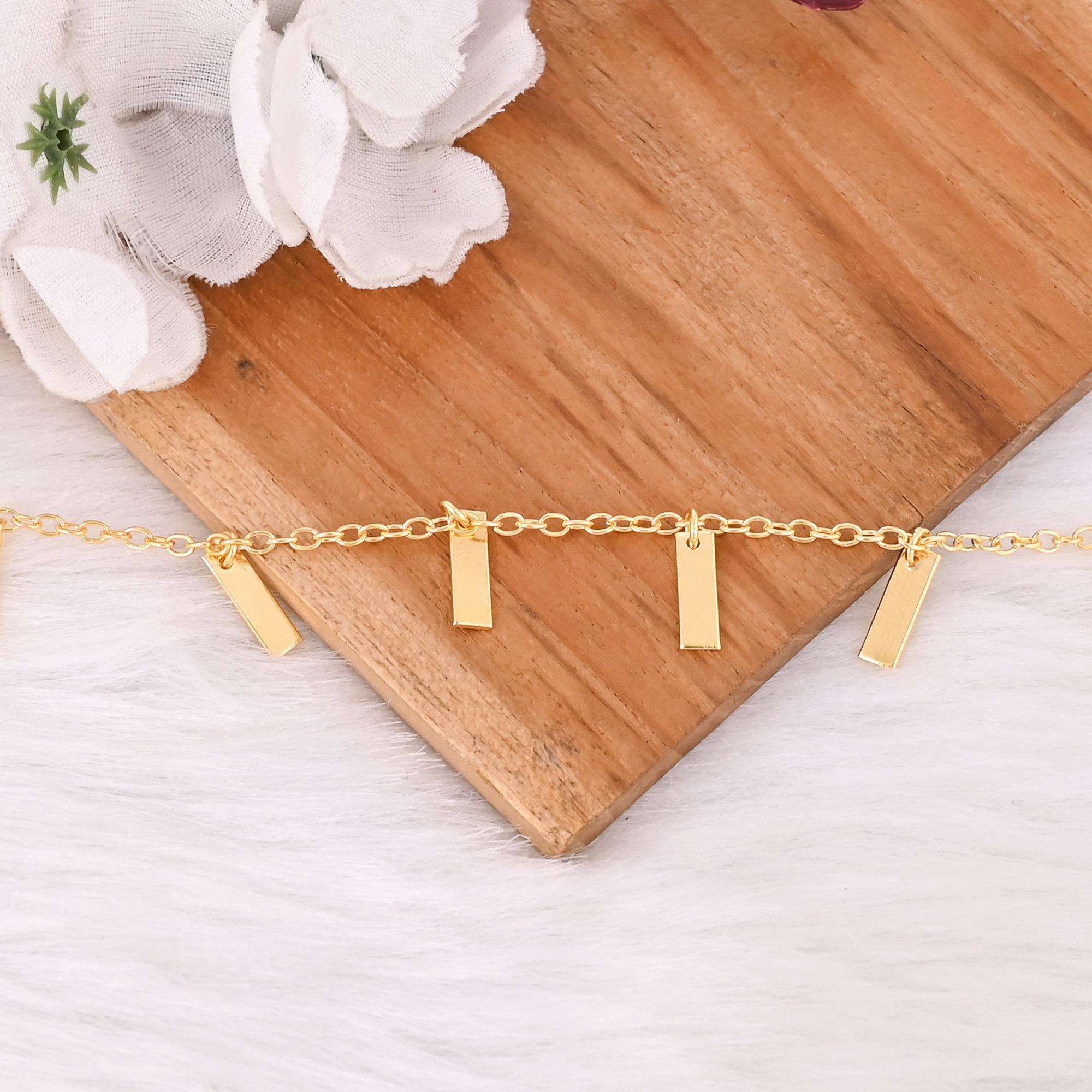 Yellow Gold Plated Brass Handmade Designer Unique Gift Women Bracelet Jewelry Wholesale Jewelry