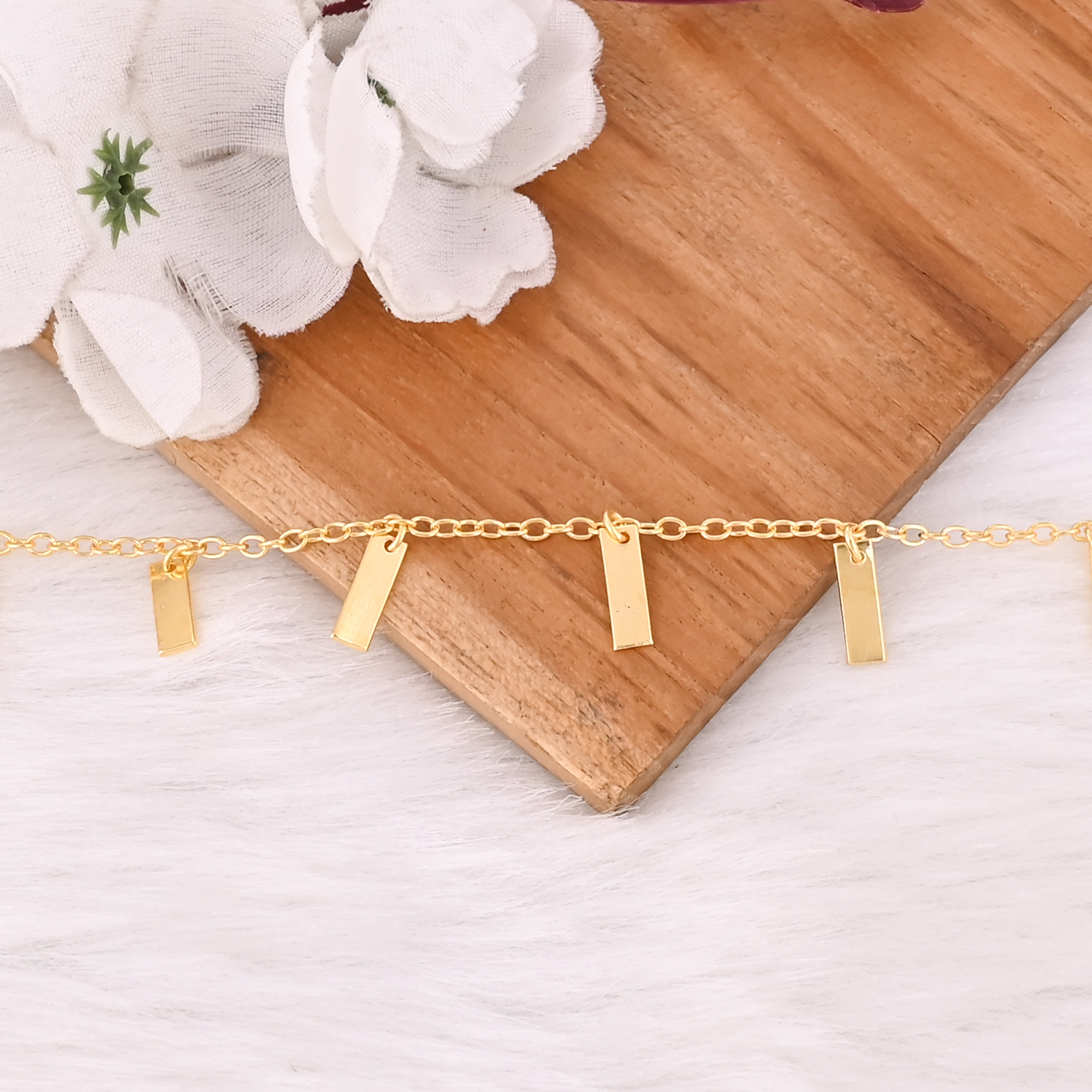 Yellow Gold Plated Brass Handmade Designer Unique Gift Women Bracelet Jewelry Wholesale Jewelry