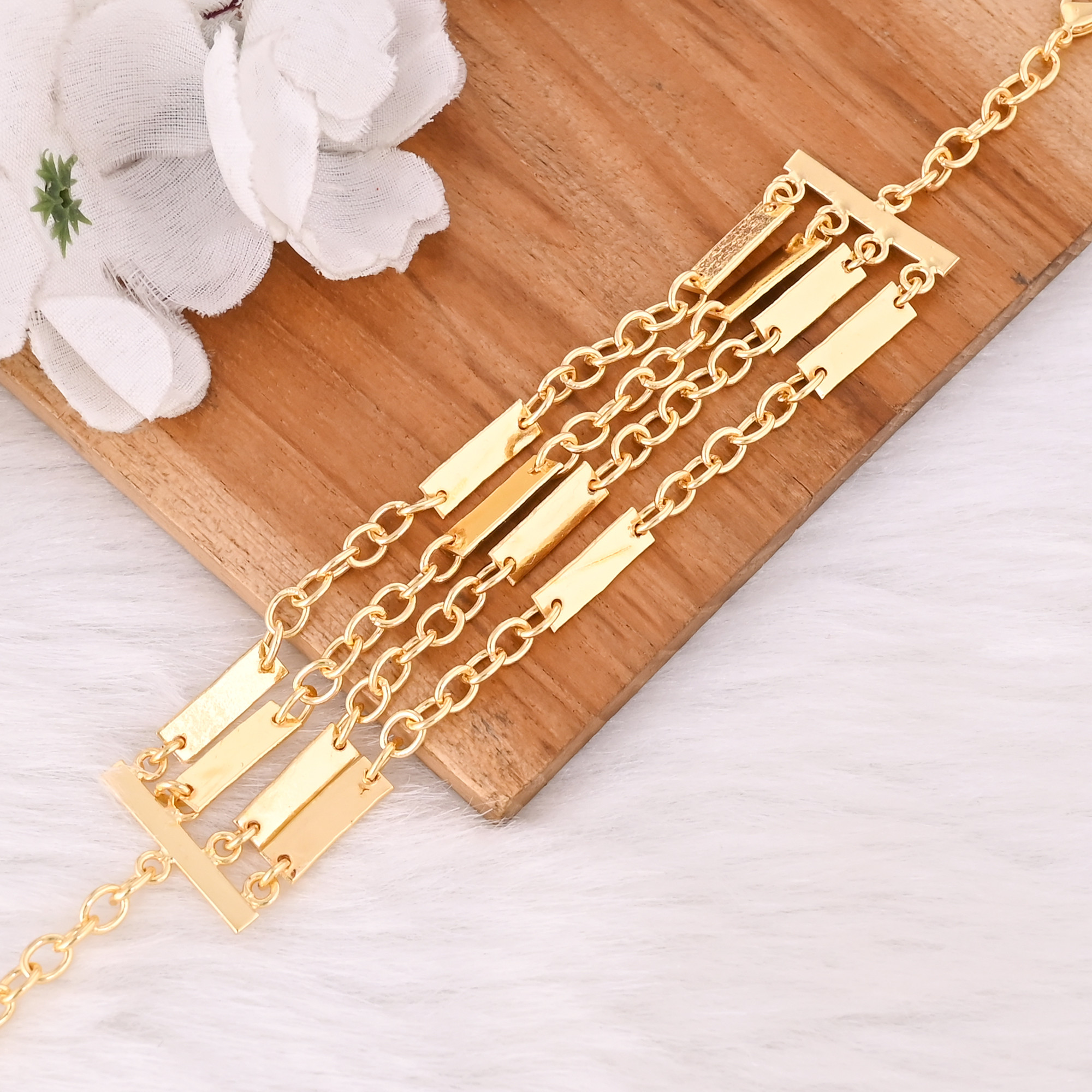 Gold Plated Brass Handmade Designer Boho Bracelet Charm Jewelry Birthday Gifts Jewelry