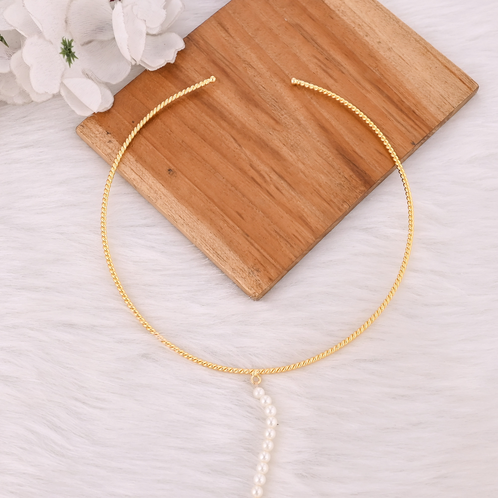 Brass Yellow Gold Plated 25 pcs Wholesale Lot Handmade Designer Choker Pearl Beads Necklace Jewelry Women Brass Jewelry