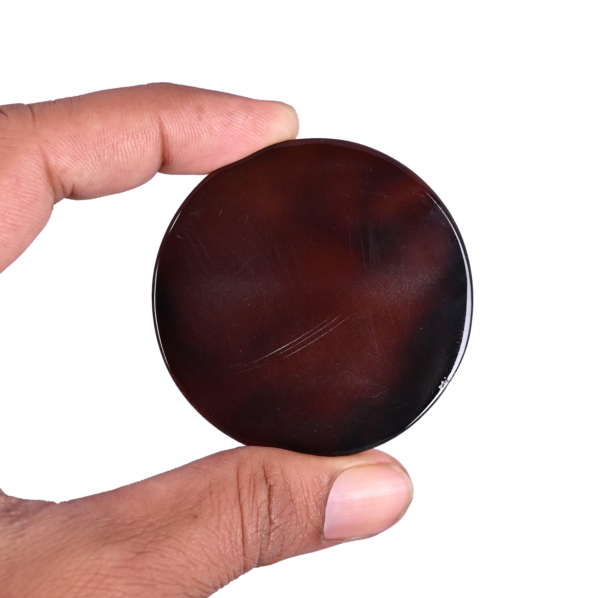 Natural Black Onyx 652 Carat 54x54mm Round Shape Loose Gemstone