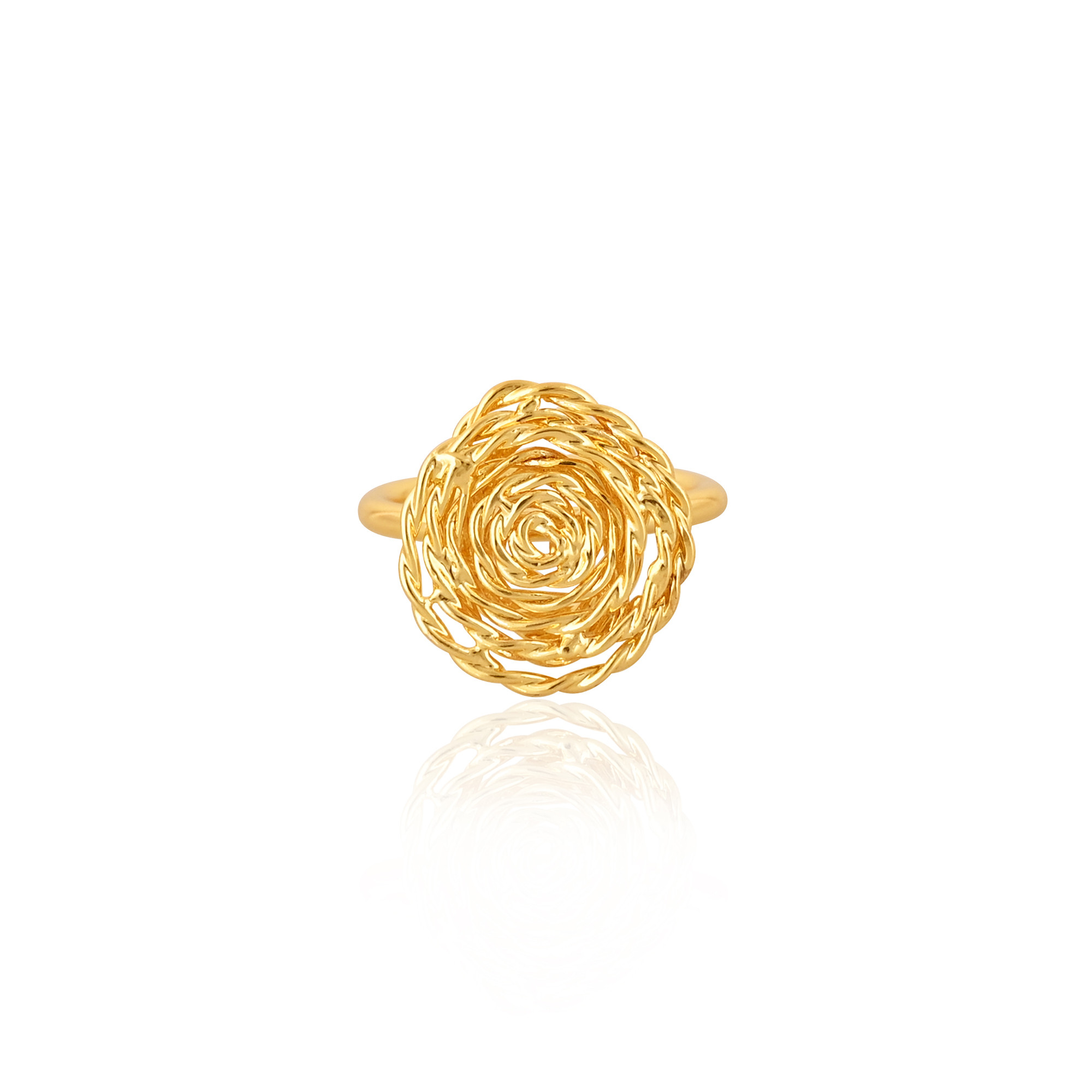 Yellow Gold Plated Brass Wholesale Lot 25 Piece Adjustable Fashionable Ring Designer Ring Handmade Jewelry Spiral Ring