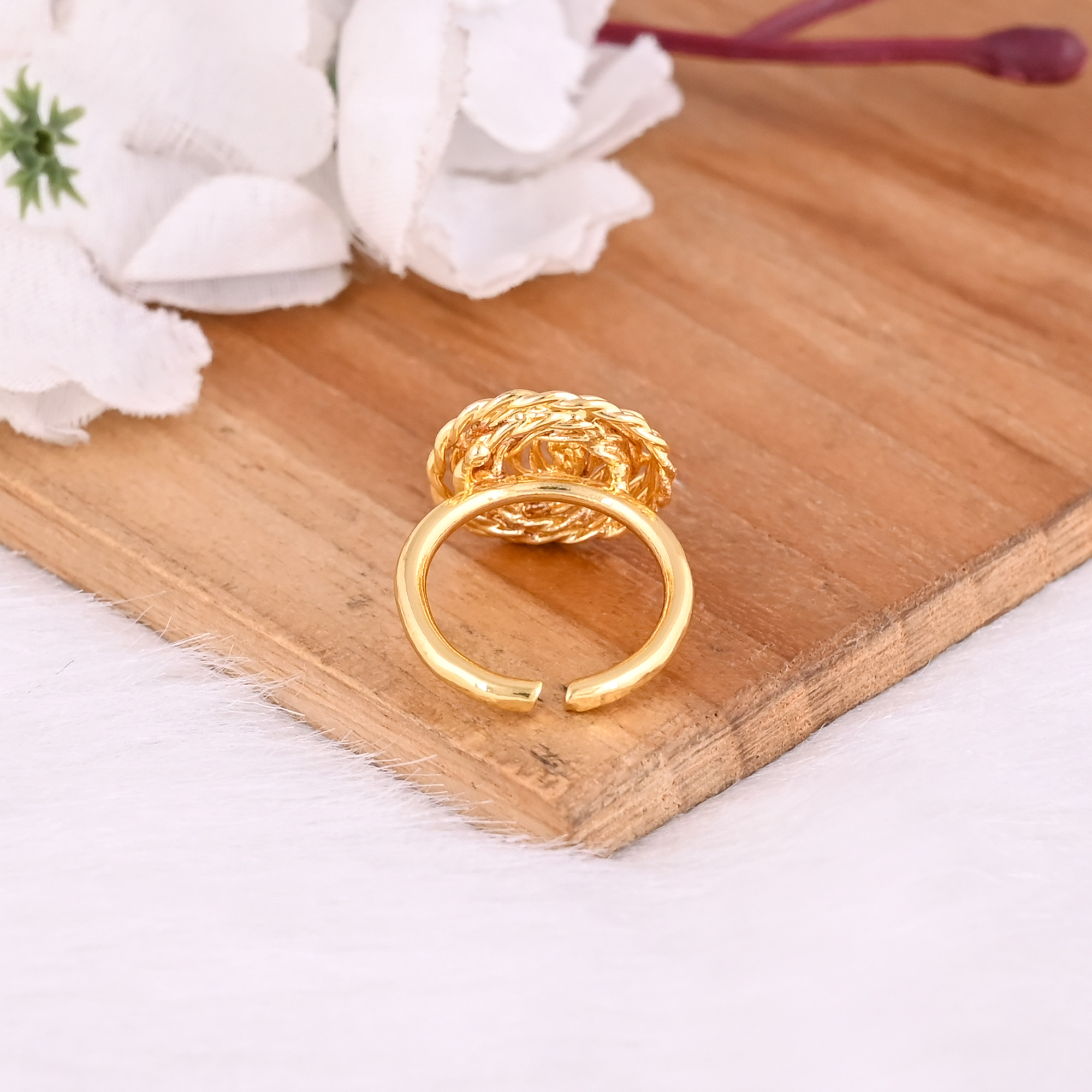 Yellow Gold Plated Brass Wholesale Lot 25 Piece Adjustable Fashionable Ring Designer Ring Handmade Jewelry Spiral Ring