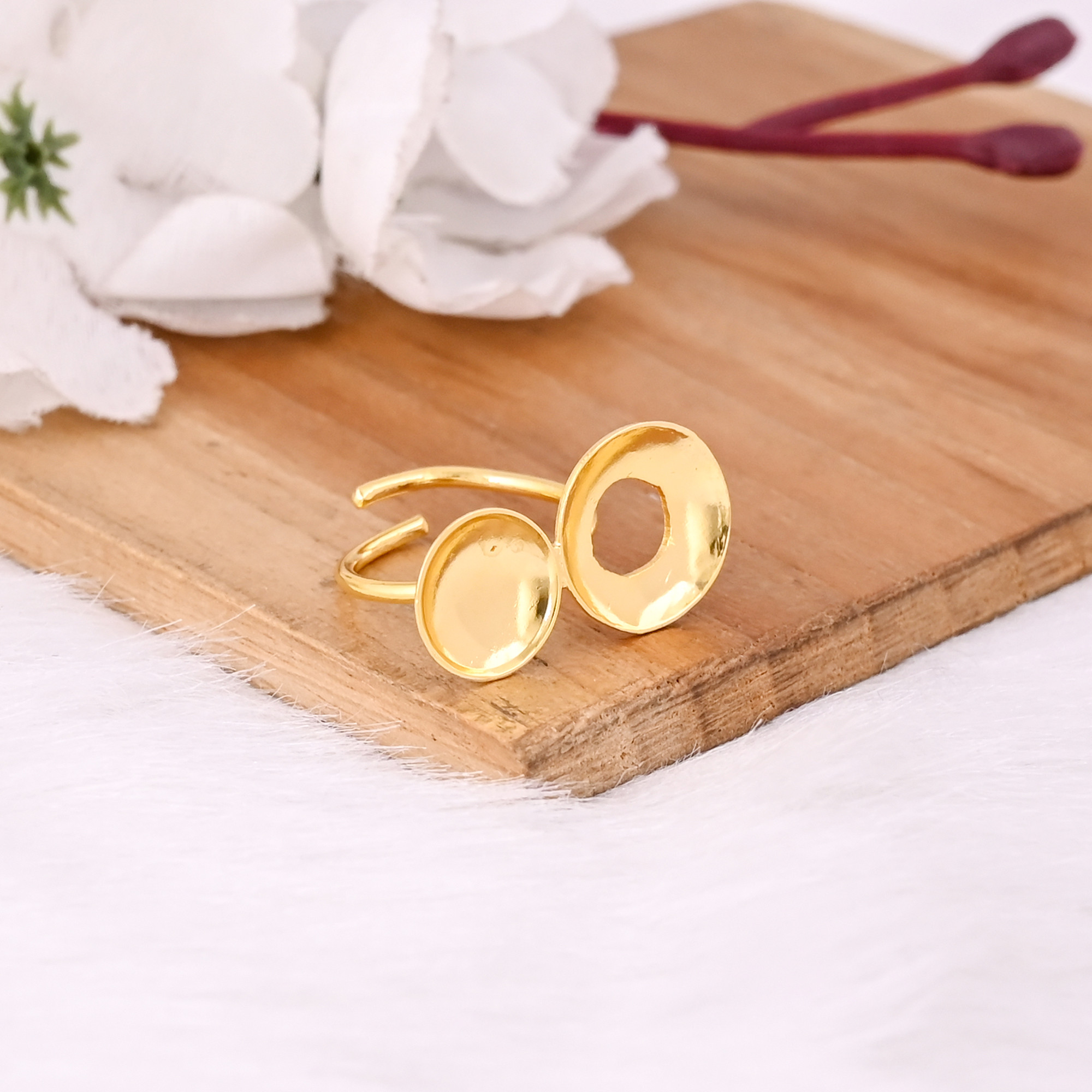 Wholesale Lot 25 Piece Yellow Gold Plated Plain Brass Handmade Designer Unique Gift Adjustable Ring