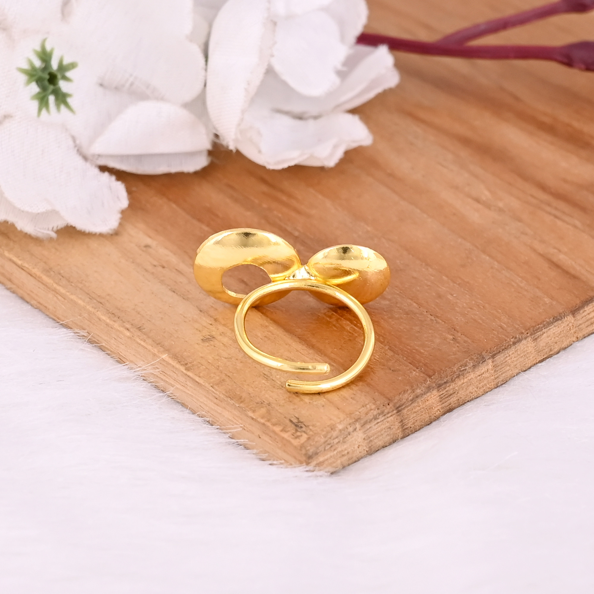 Wholesale Lot 25 Piece Yellow Gold Plated Plain Brass Handmade Designer Unique Gift Adjustable Ring