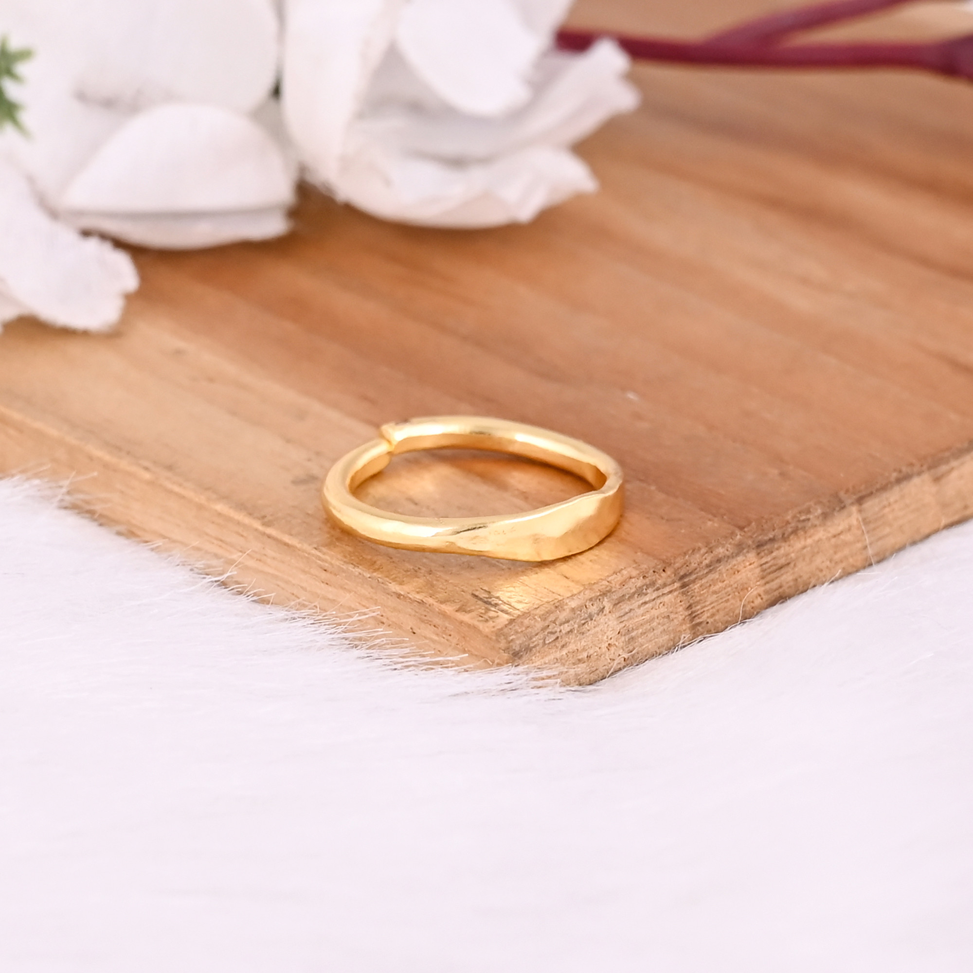 Wholesale Lot 25 Piece Yellow Gold Plated Plain Brass Handmade Stackable Band Ring Adjustable Ring