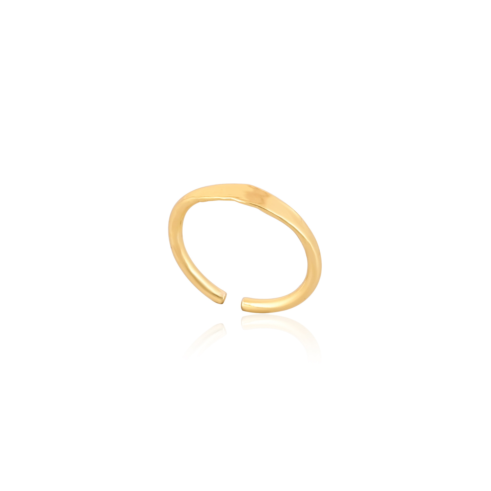 Wholesale Lot 25 Piece Yellow Gold Plated Plain Brass Handmade Stackable Band Ring Adjustable Ring