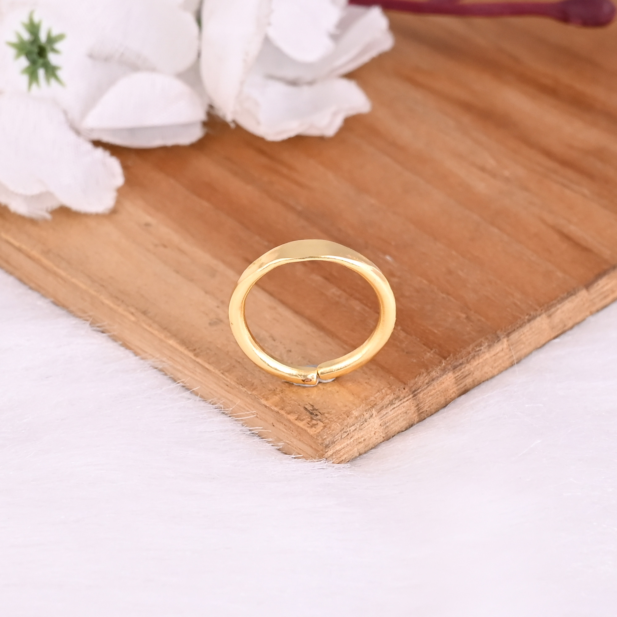 Wholesale Lot 25 Piece Yellow Gold Plated Plain Brass Handmade Stackable Band Ring Adjustable Ring