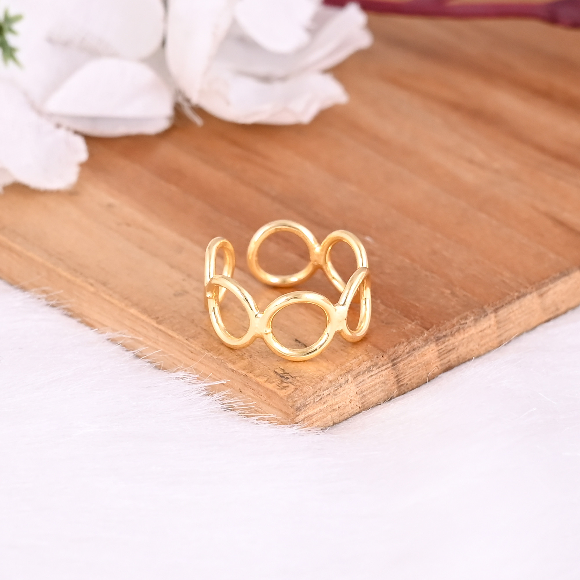 Yellow Gold Plated Brass Wholesale Lot 25 Piece Womens Adjustable Ring Charm jewelry Gift For Her