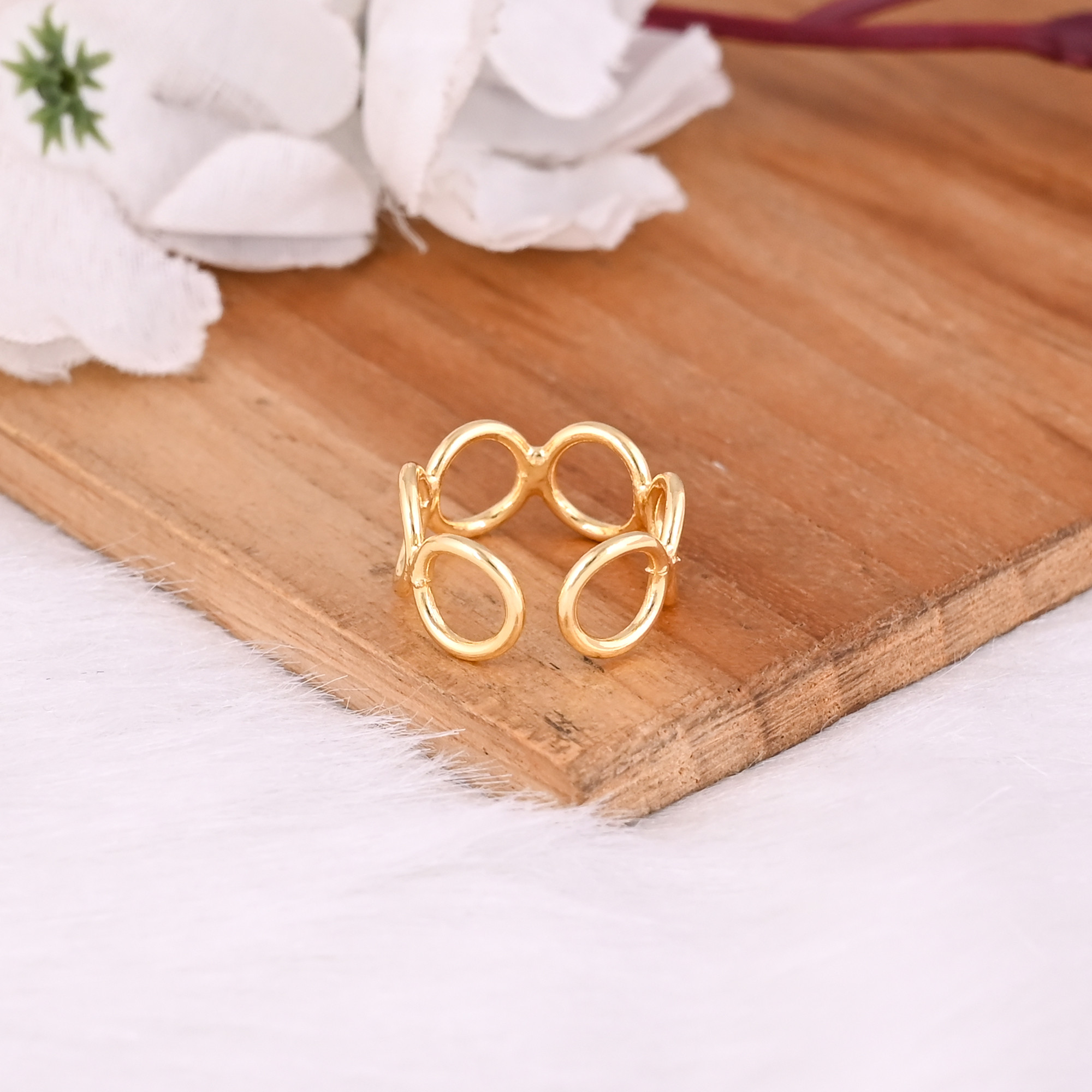 Yellow Gold Plated Brass Wholesale Lot 25 Piece Womens Adjustable Ring Charm jewelry Gift For Her
