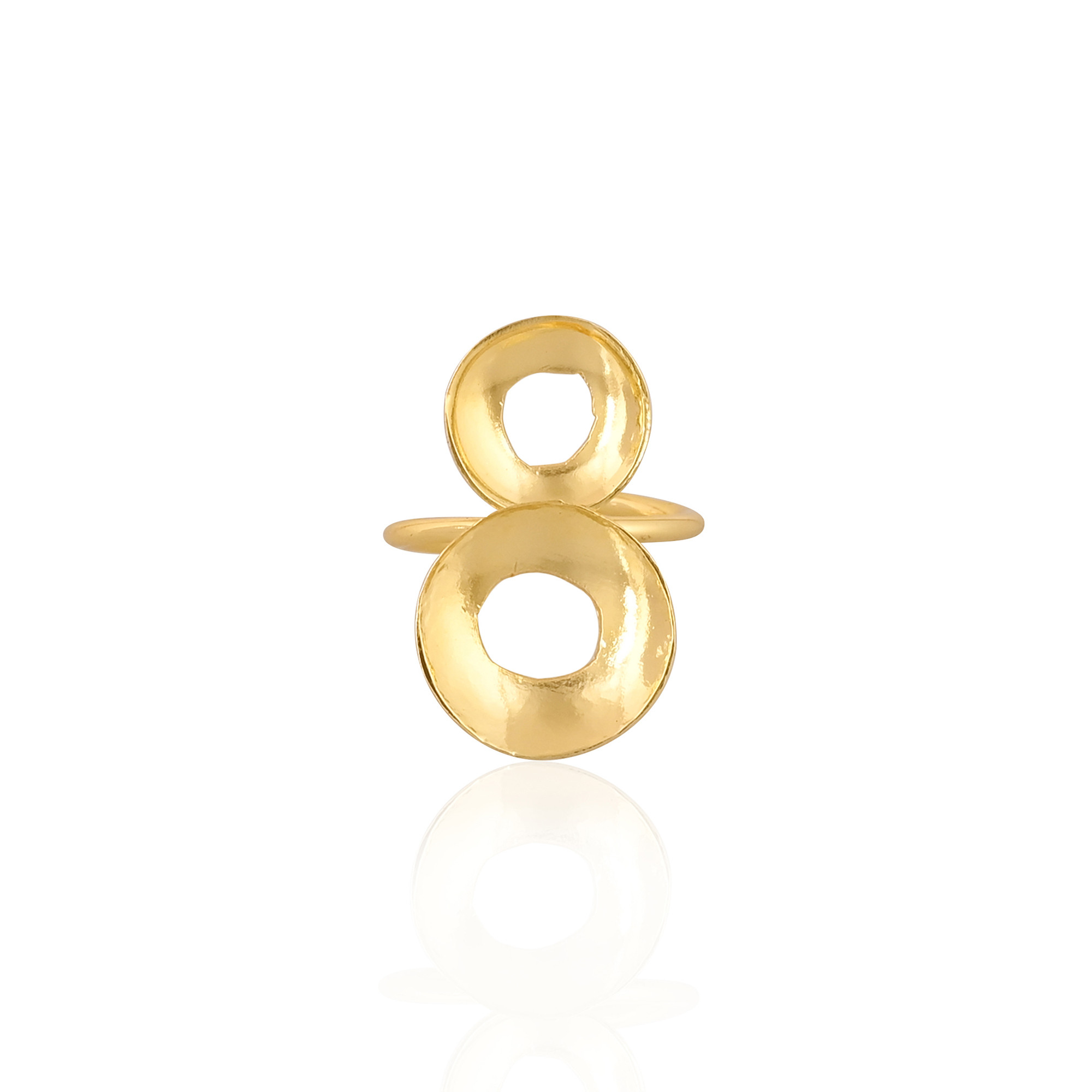 Wholesale Lot 25 PieceYellow Gold Plated Plain Brass Adjustable Ring Statement Ring Handmade Jewelry