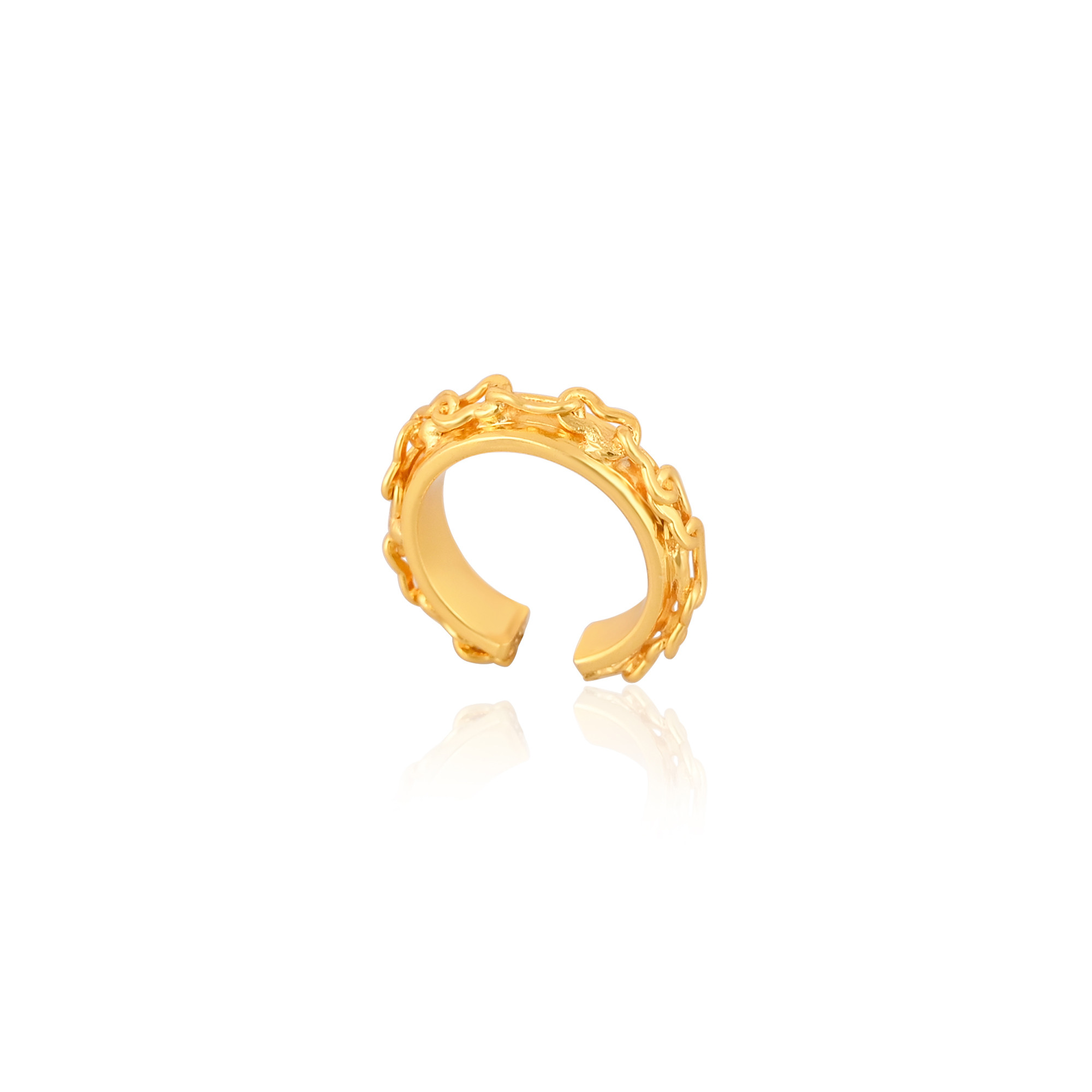 Wholesale Lot 25 Pairs Yellow Gold Plated Brass Adjustable Ring Fashionable Boho Designer Ring