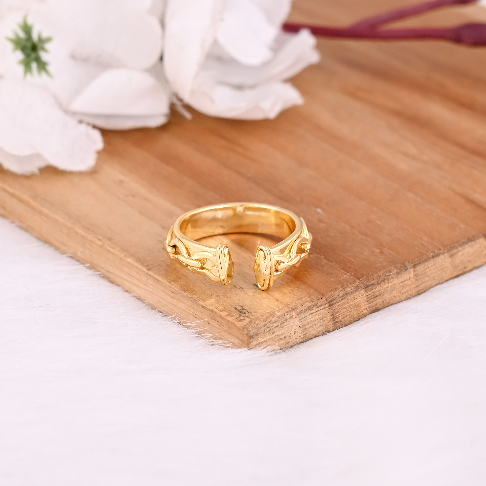 Wholesale Lot 25 Pairs Yellow Gold Plated Brass Adjustable Ring Fashionable Boho Designer Ring