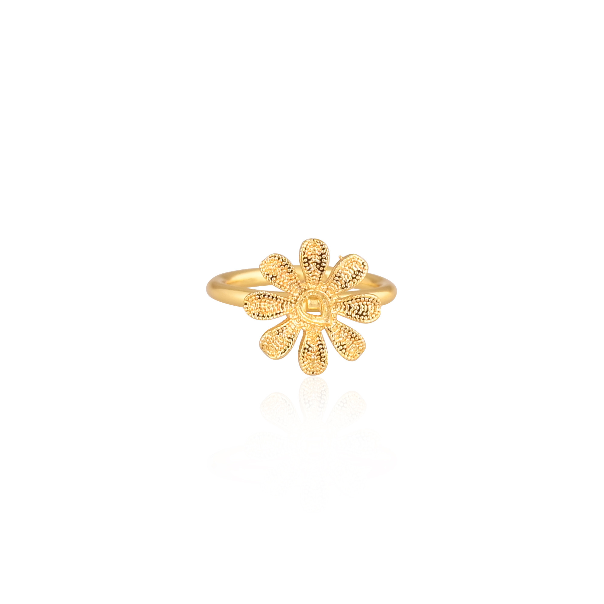 Wholesale Lot 25 Piece Yellow Gold Plated Plain Brass Handmade Floral Designer Adjustable Womens Ring