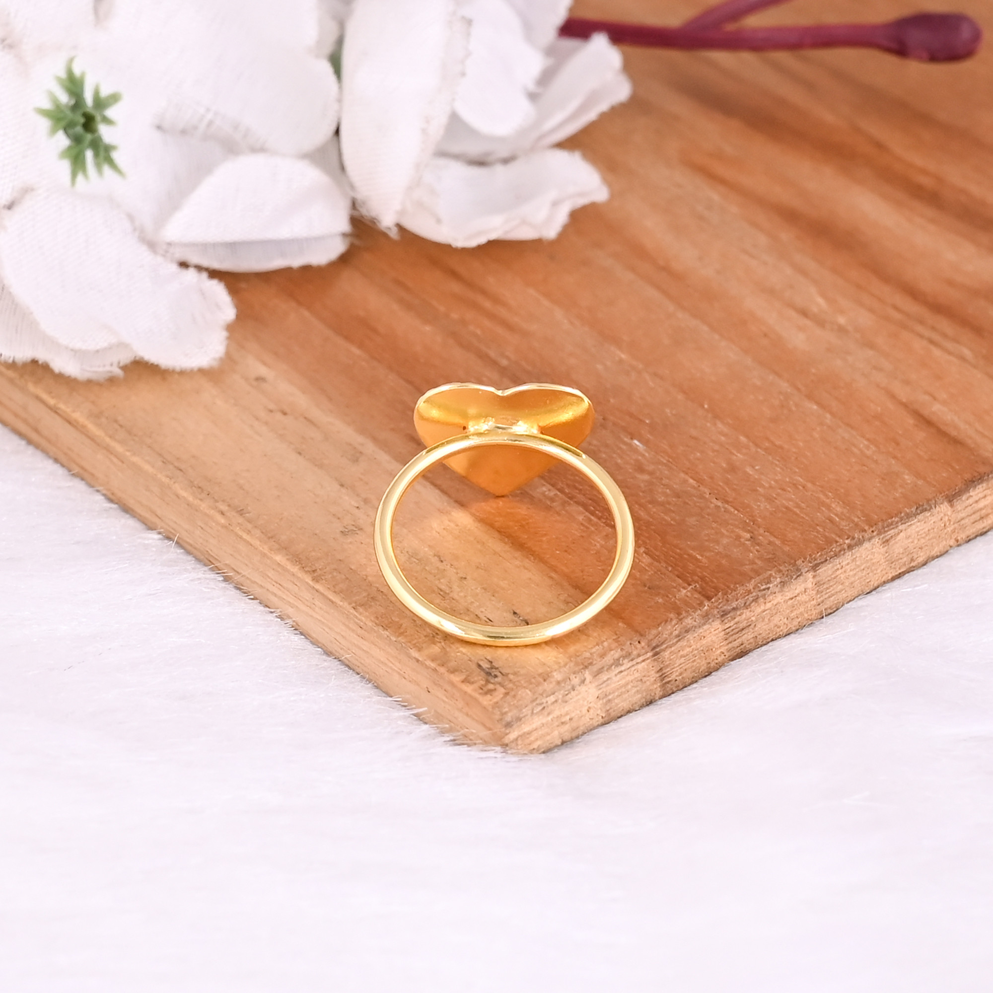 Wholesale Lot 25pcs Yellow Gold Plated Adjustable Brass Rings Handmade Designer Heart Shape Valentine Gift