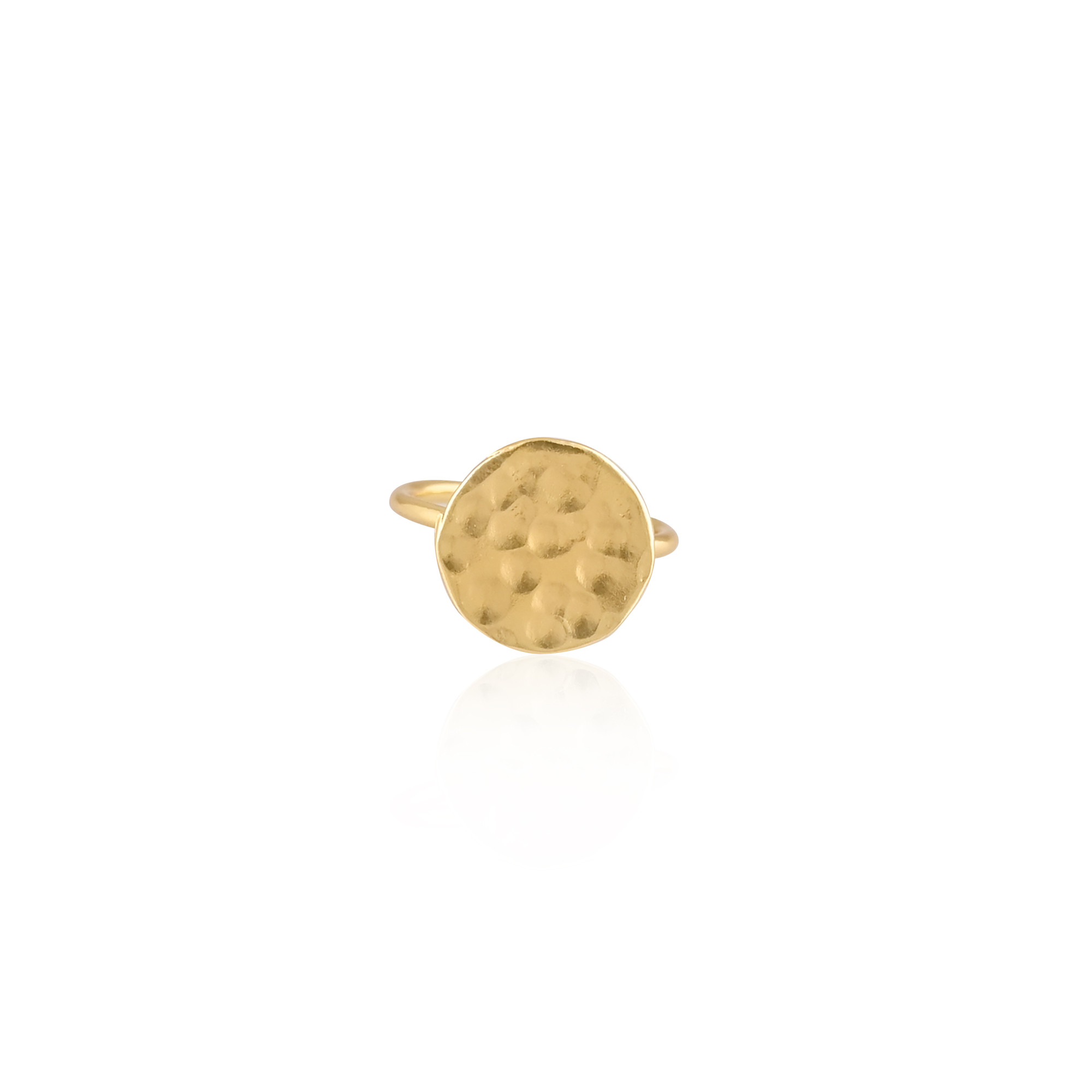 Wholesale Lot 25 Piece Yellow Gold Plated Plain Brass Handmade Hammered Designer Adjustable Stackable Ring