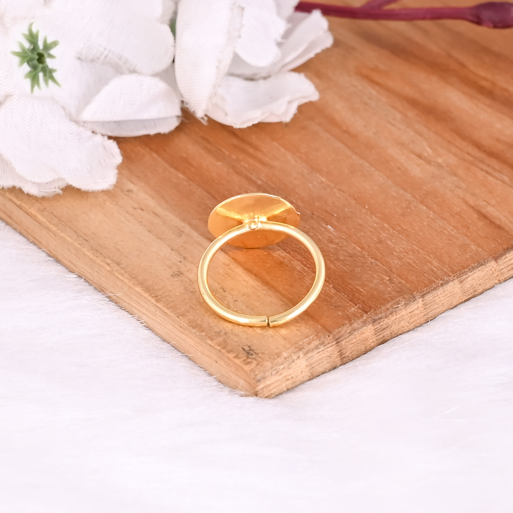 Wholesale Lot 25 Piece Yellow Gold Plated Plain Brass Handmade Hammered Designer Adjustable Stackable Ring